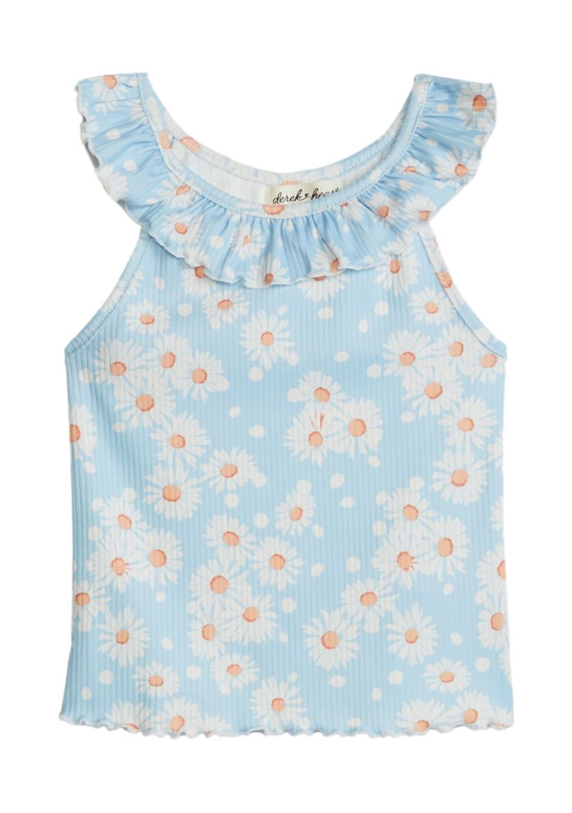 Girls 4-6x Rib Top with Ruffles