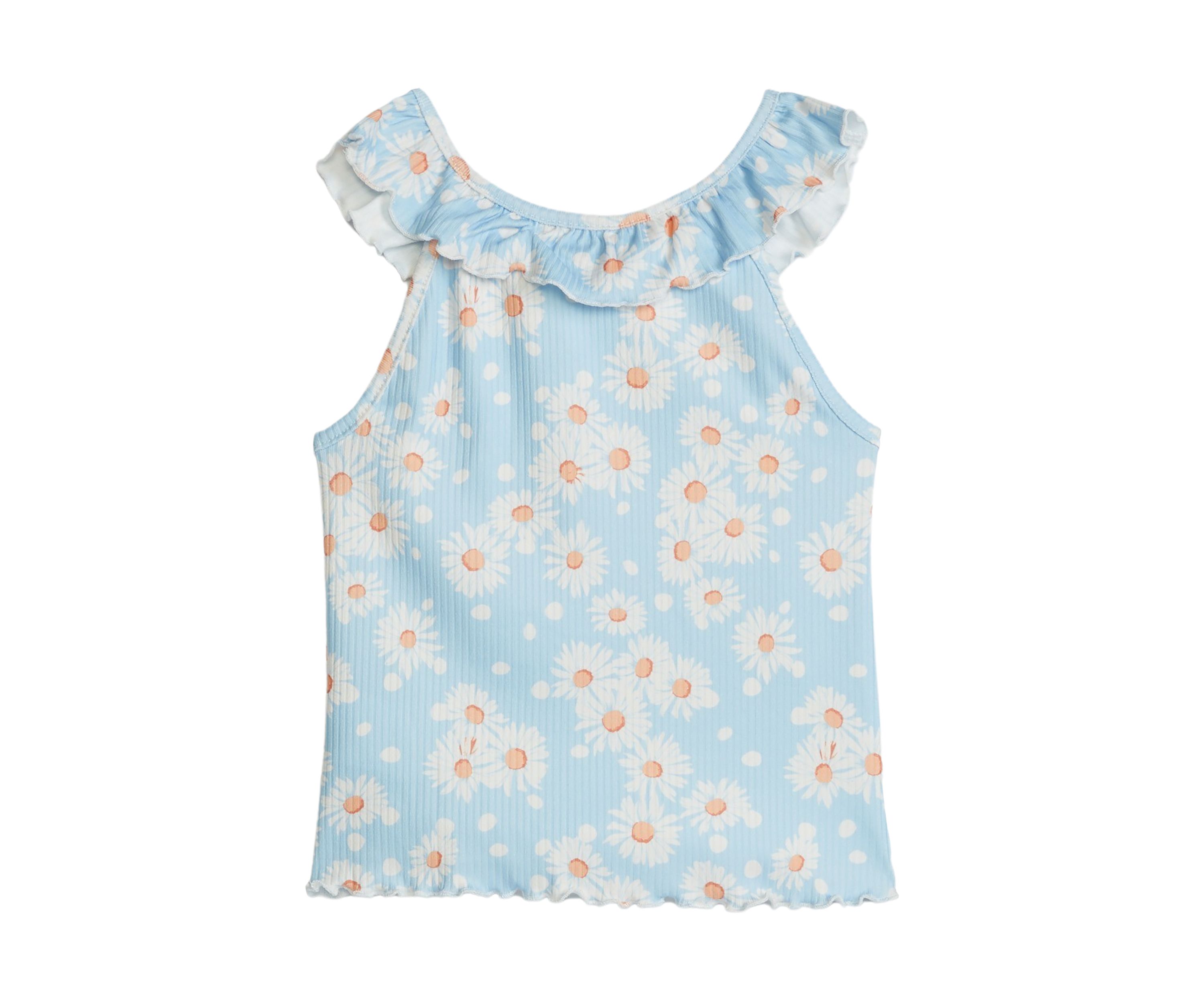 Girls 4-6x Rib Top with Ruffles