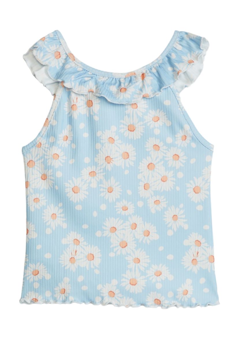 Girls 4-6x Rib Top with Ruffles