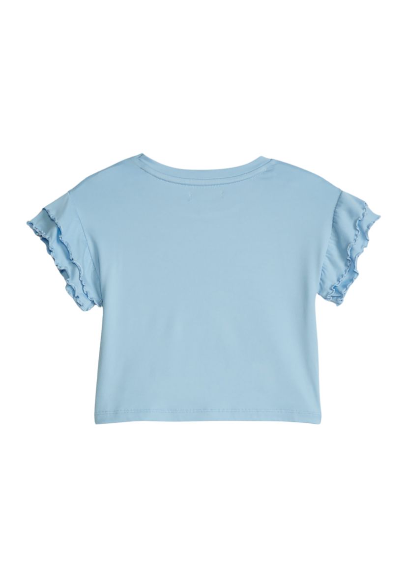 Girls 4-6x Short Ruffle Sleeve T-Shirt