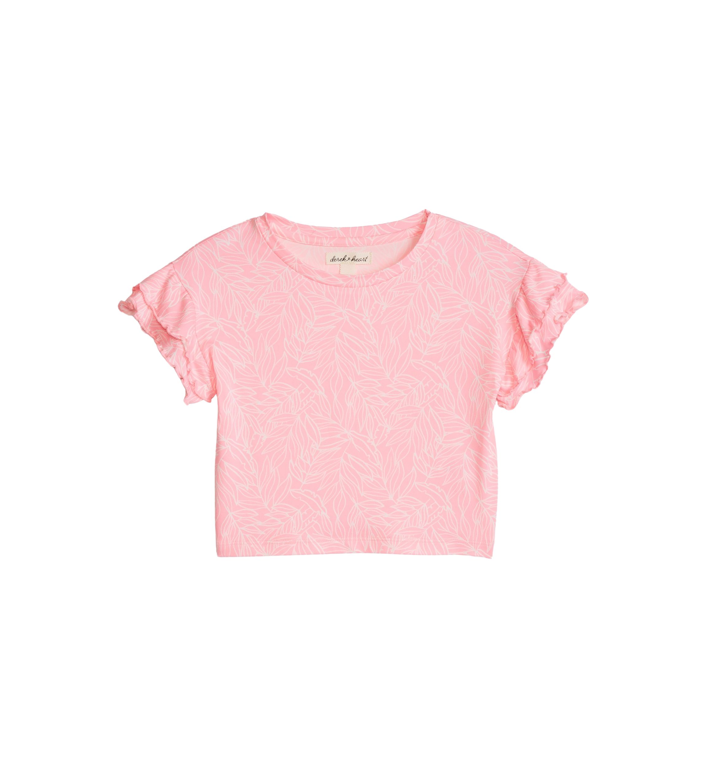 Girls 4-6x Short Ruffle Sleeve T-Shirt