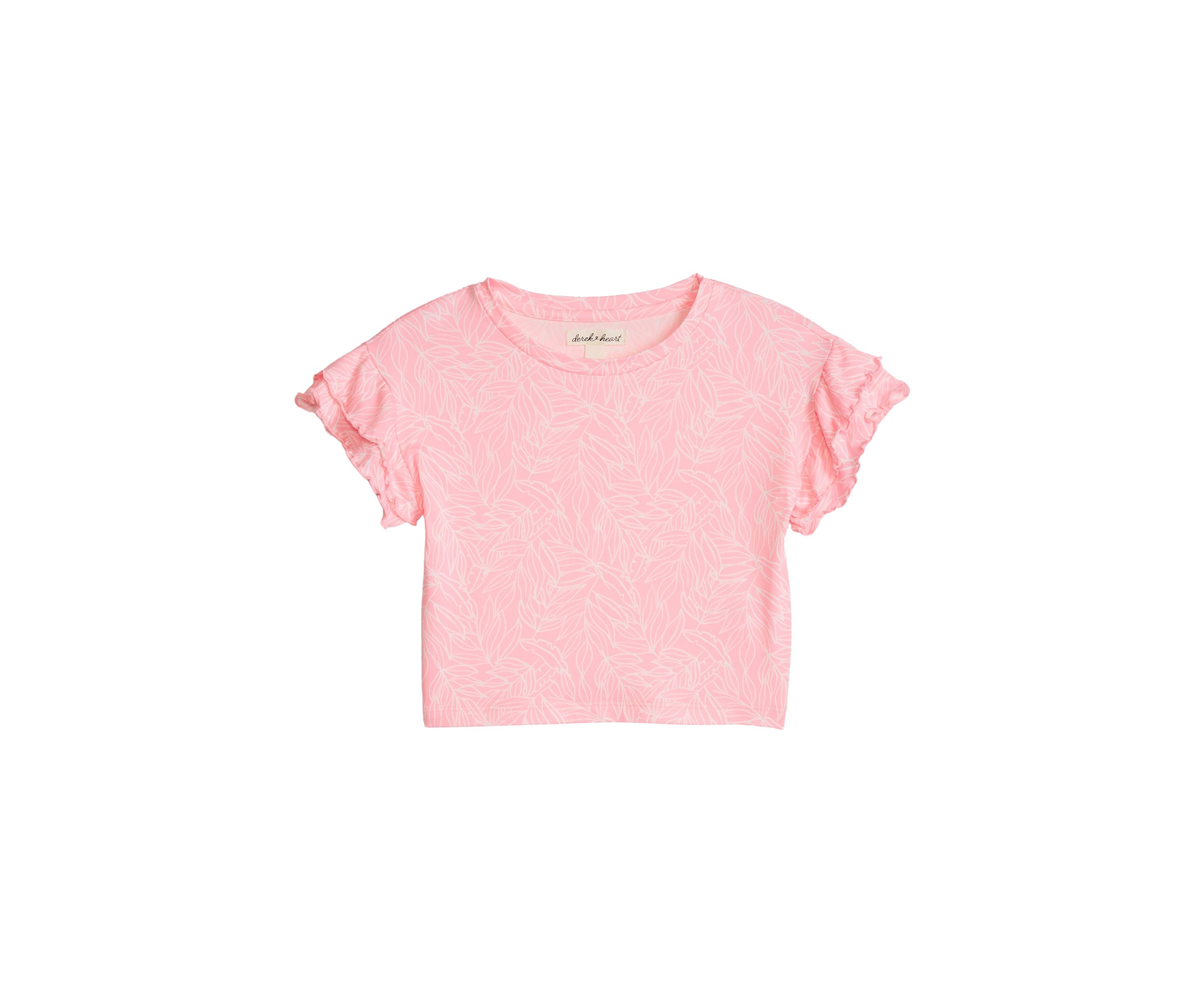 Girls 4-6x Short Ruffle Sleeve T-Shirt