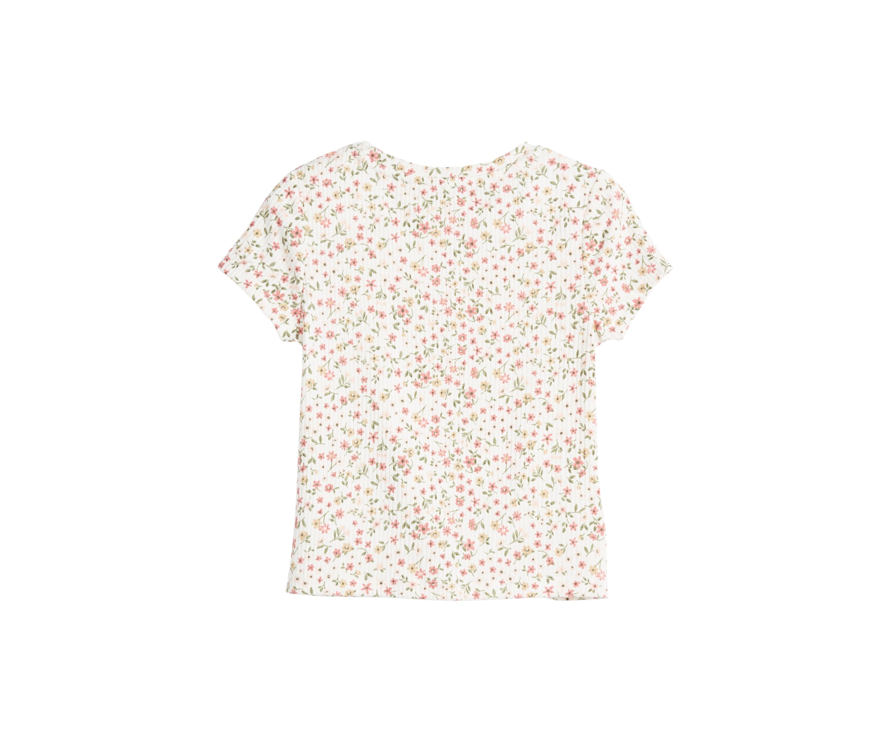 Girls 4-6x Short Sleeve Ribbed Twist Front T-Shirt