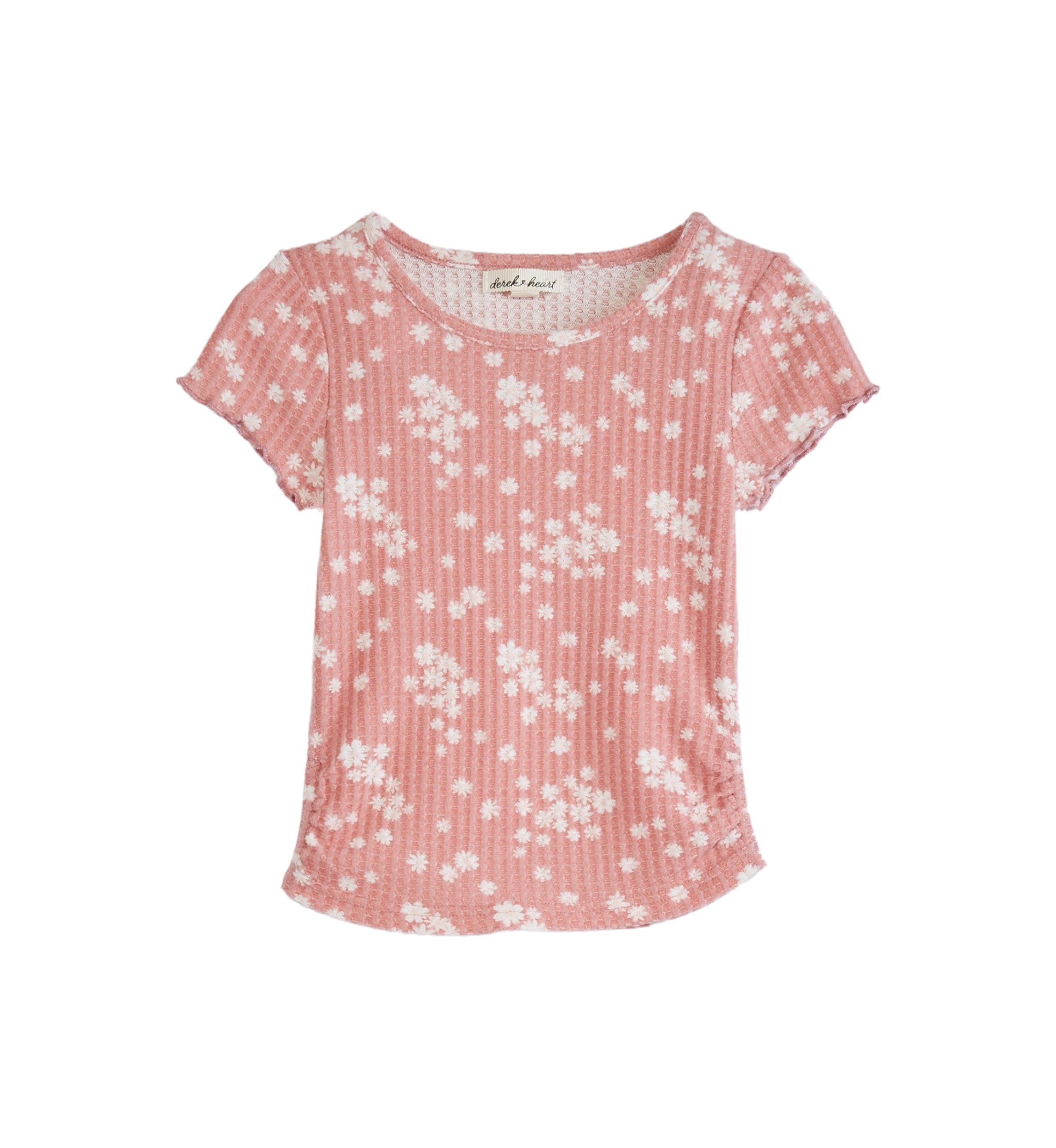 Girls 4-6x Short Sleeve Waffle T-Shirt
