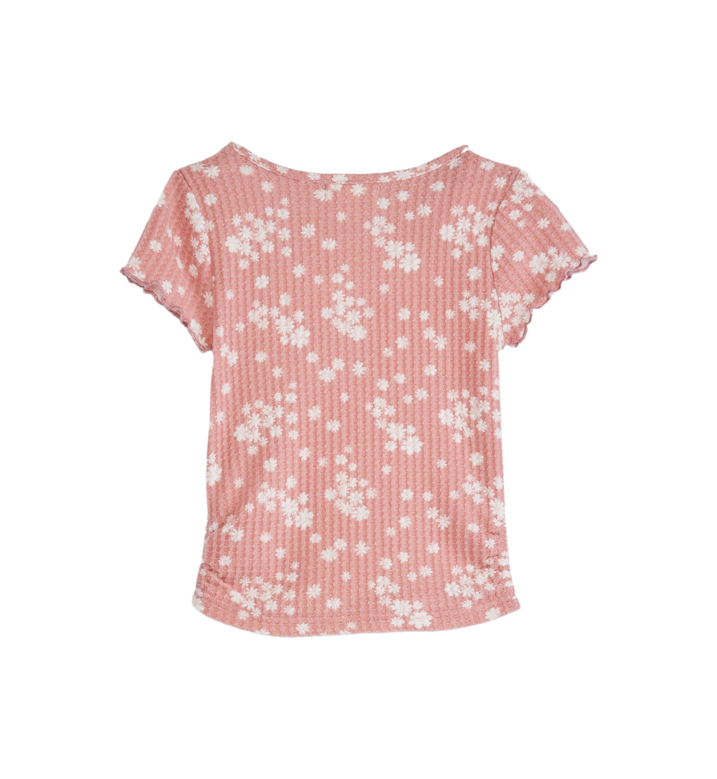 Girls 4-6x Short Sleeve Waffle T-Shirt