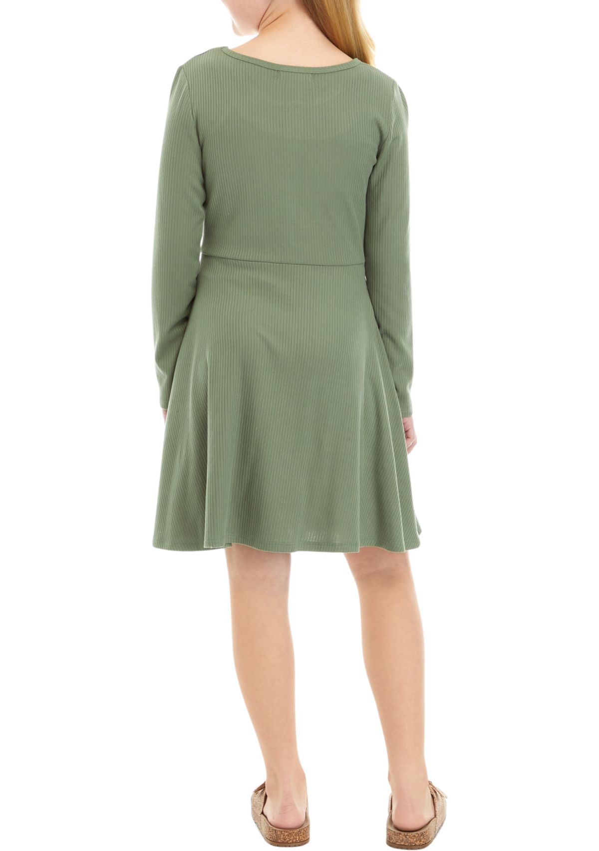Girls 7-16 Ribbed Skater Dress