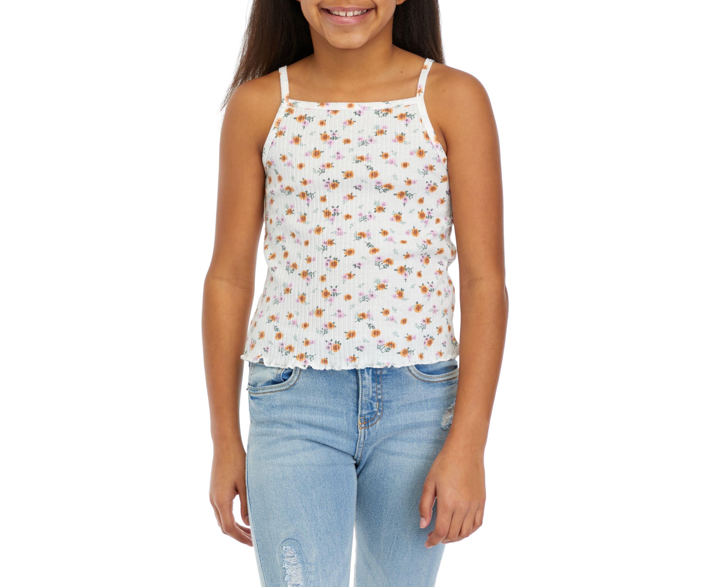 Girls 7-16 Ribbed Cardigan Cami Set 