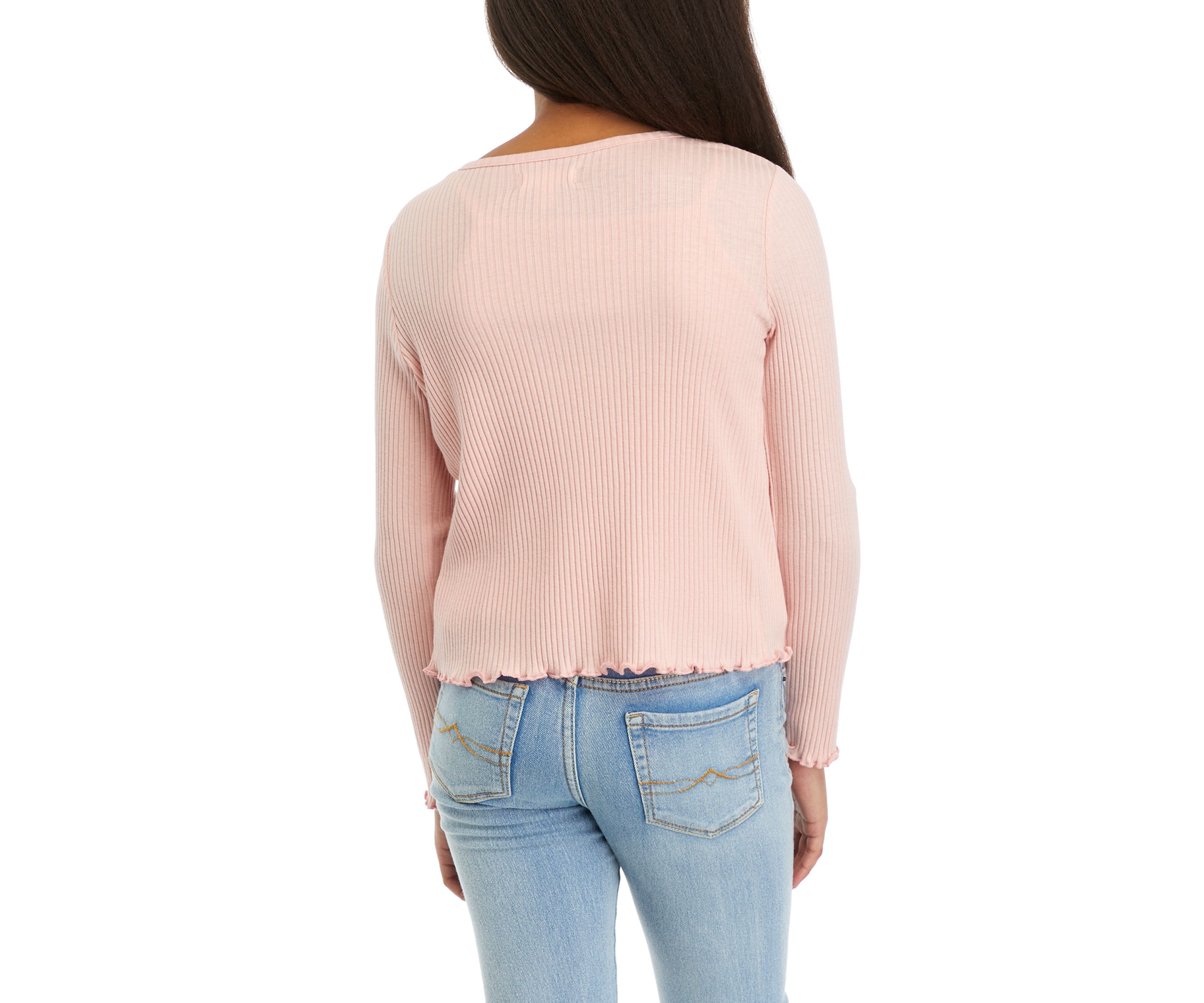 Girls 7-16 Ribbed Cardigan Cami Set