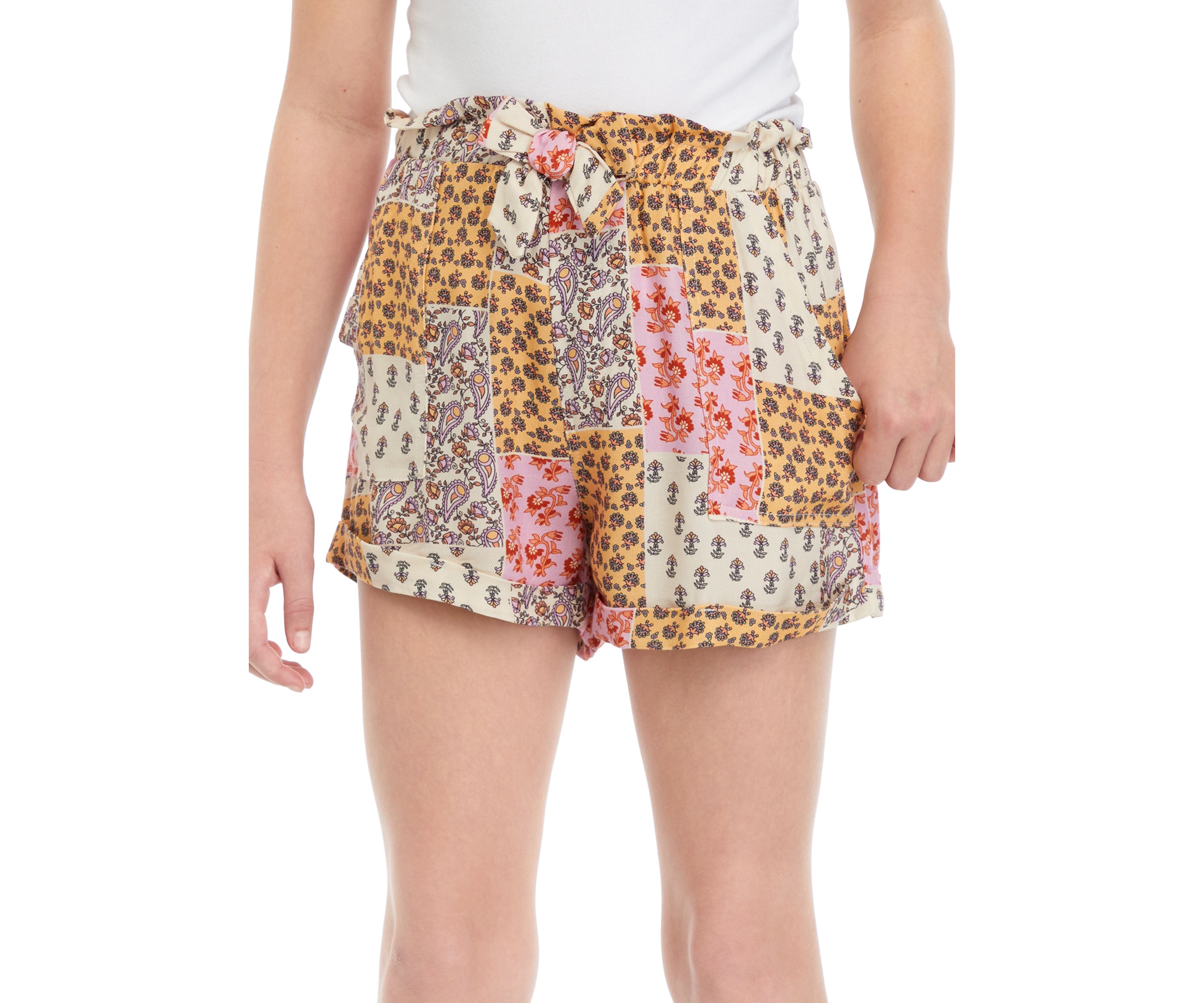 Girls 7-16 Printed Pull On Shorts