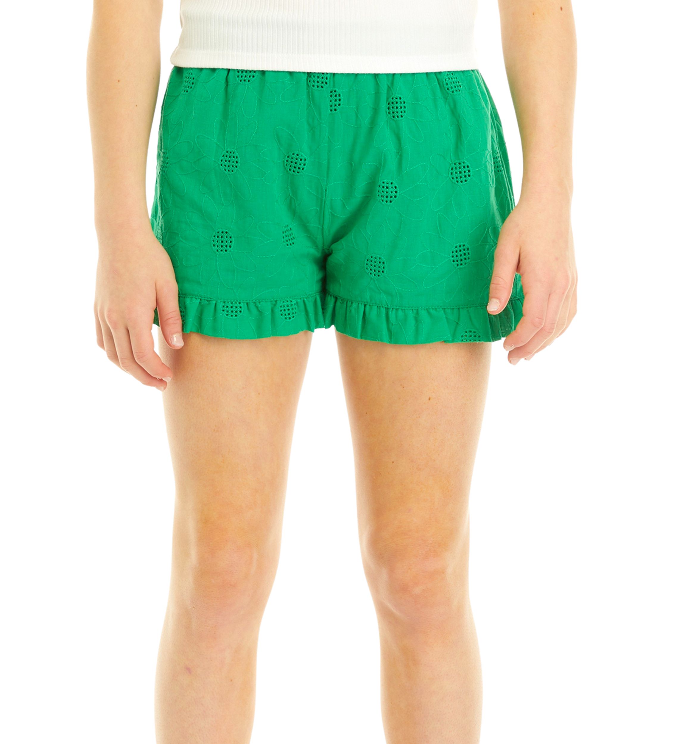 Girls 7-16 Pull On Ruffle Hem Shorts