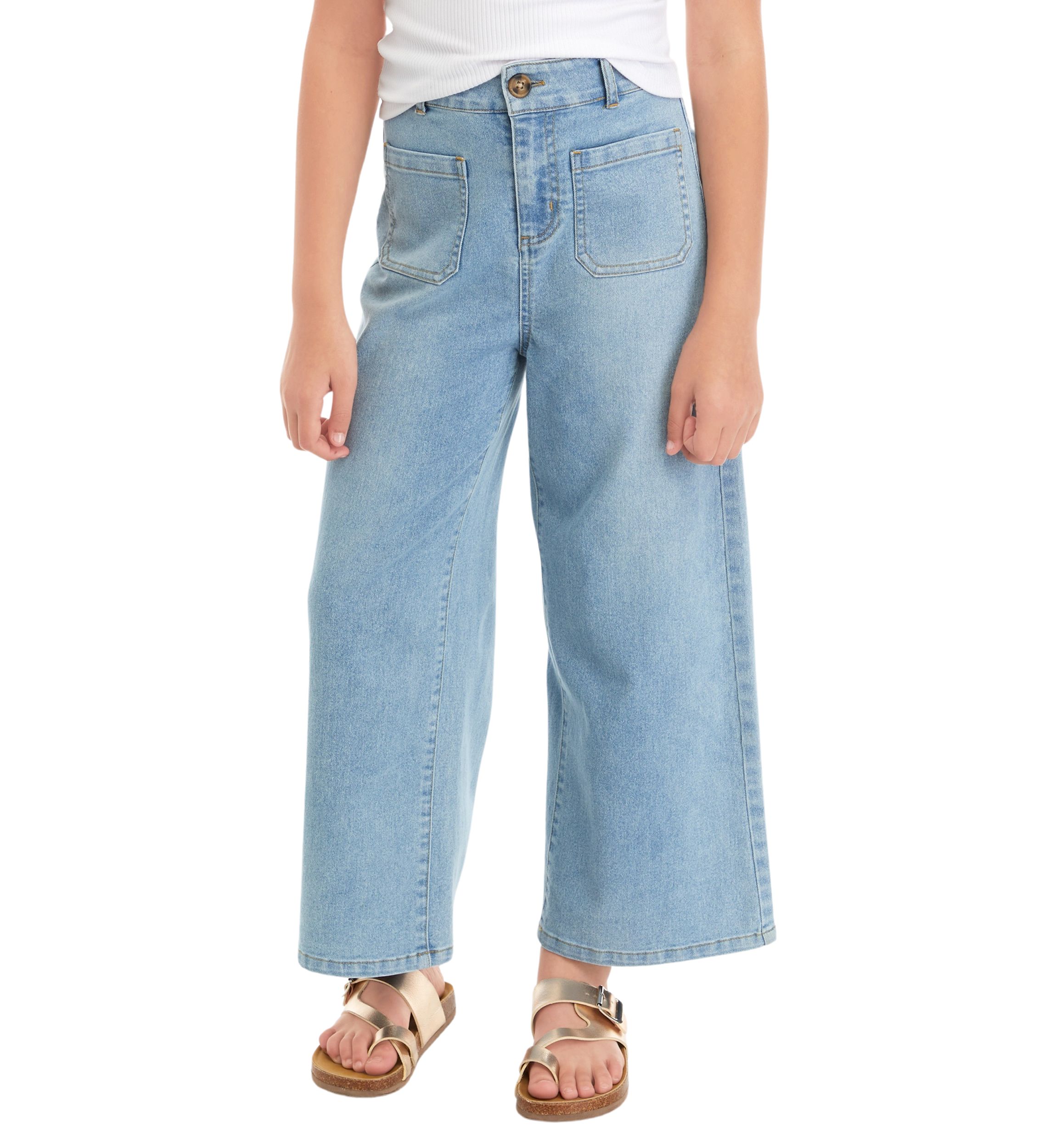 Girls 7-16 Twill Wide Leg Pants