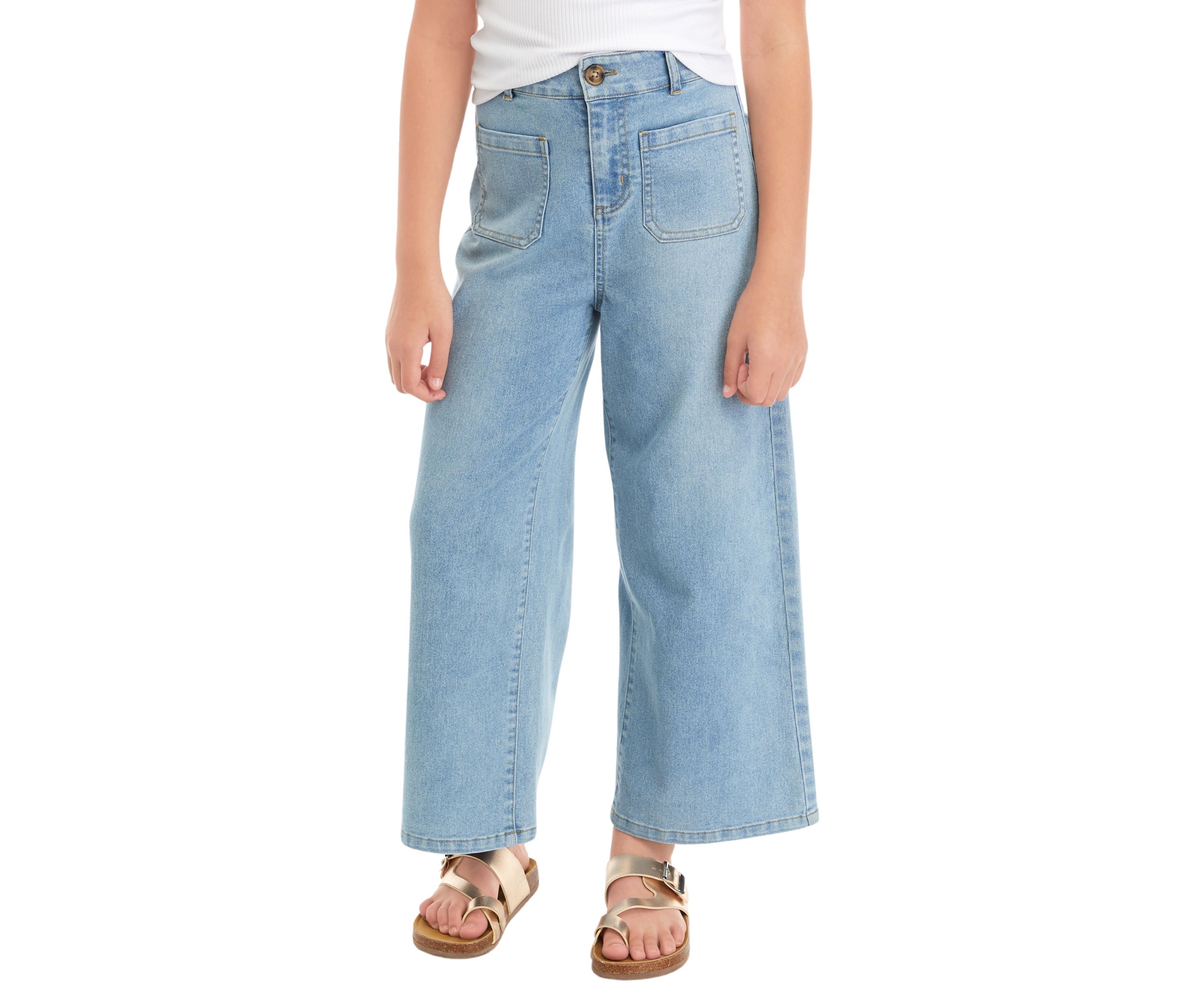 Girls 7-16 Twill Wide Leg Pants
