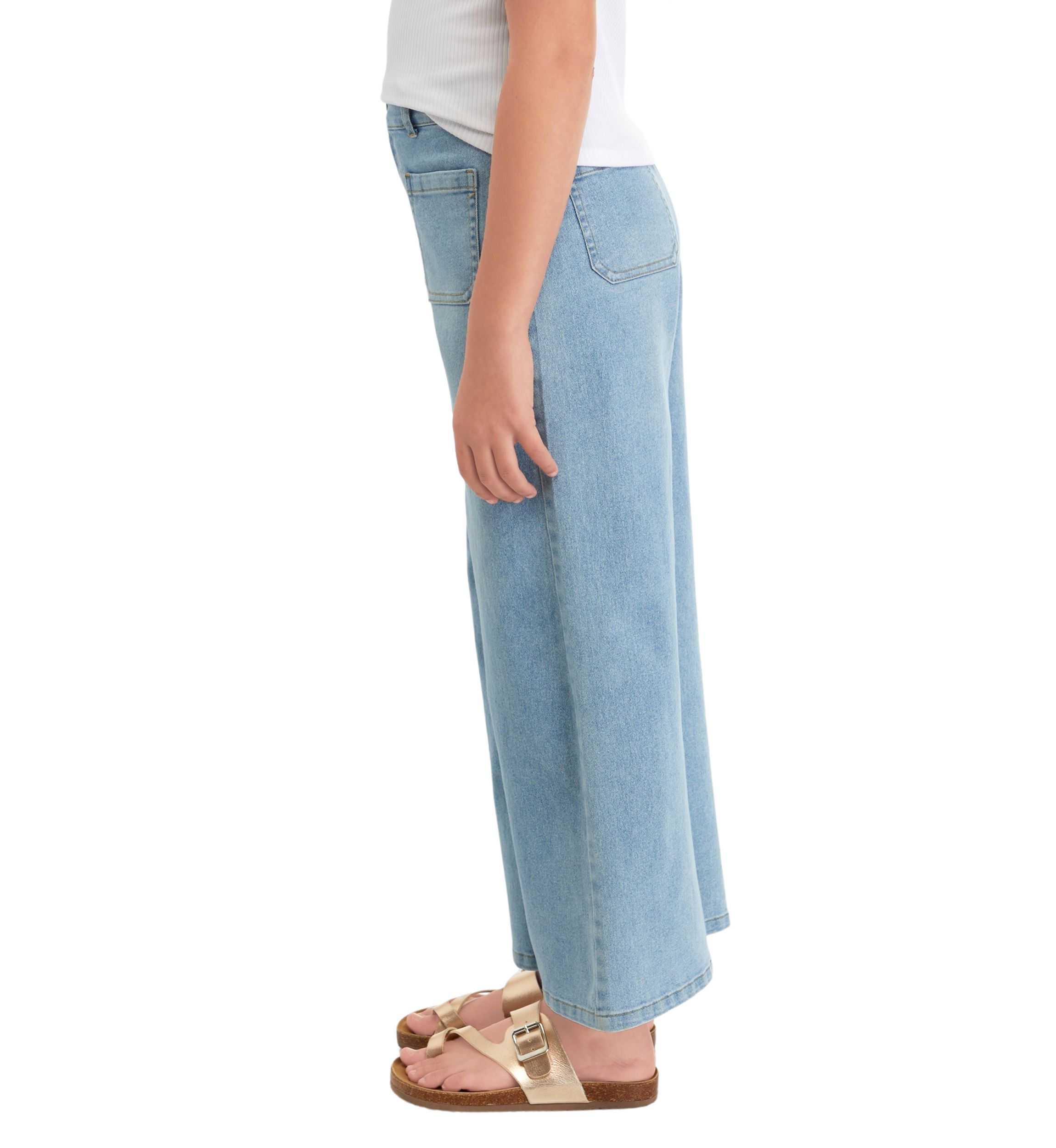 Girls 7-16 Twill Wide Leg Pants