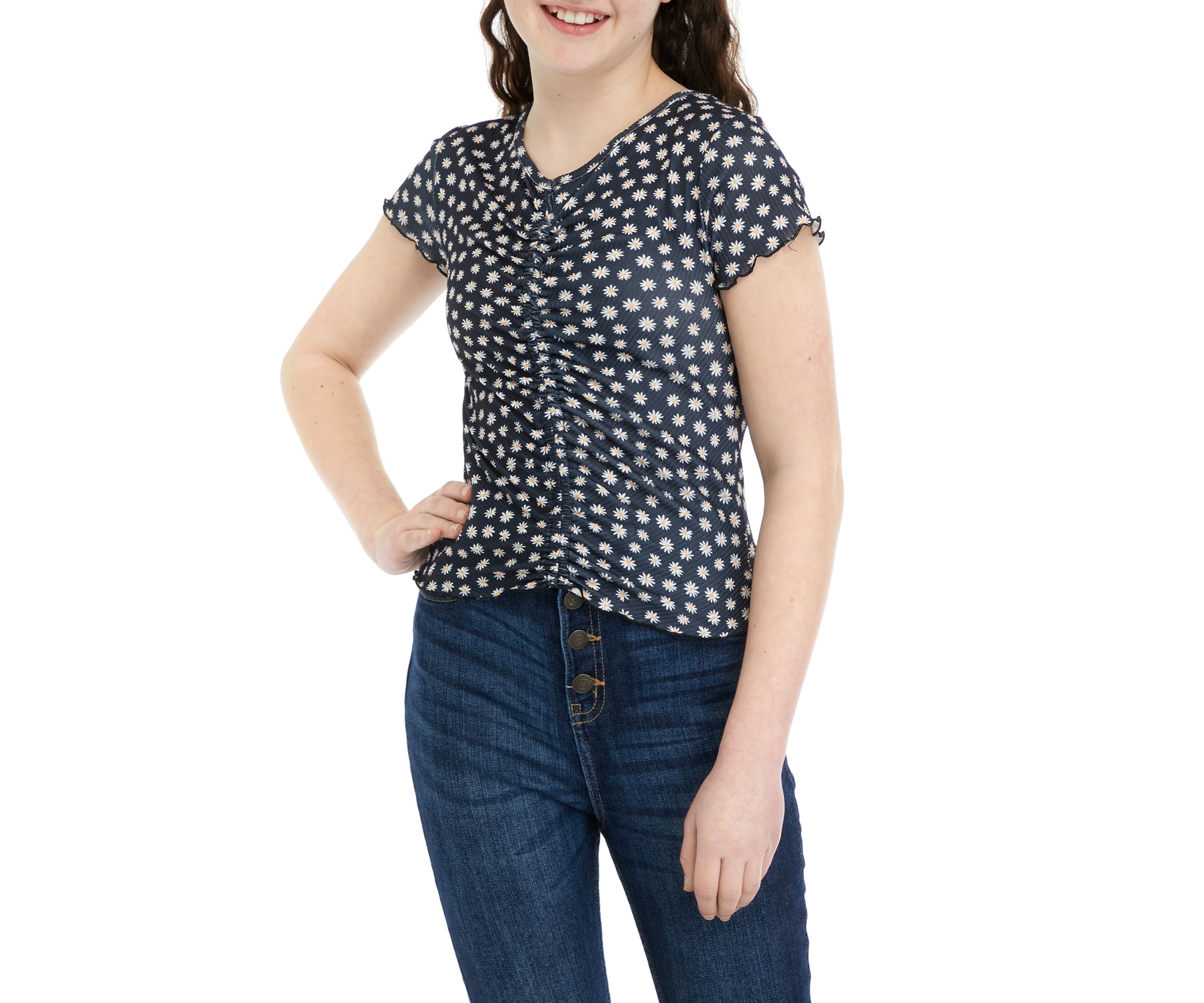 Girls 7-16 Floral Printed Top