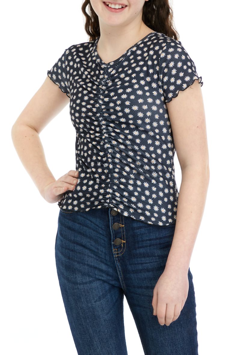 Girls 7-16 Floral Printed Top