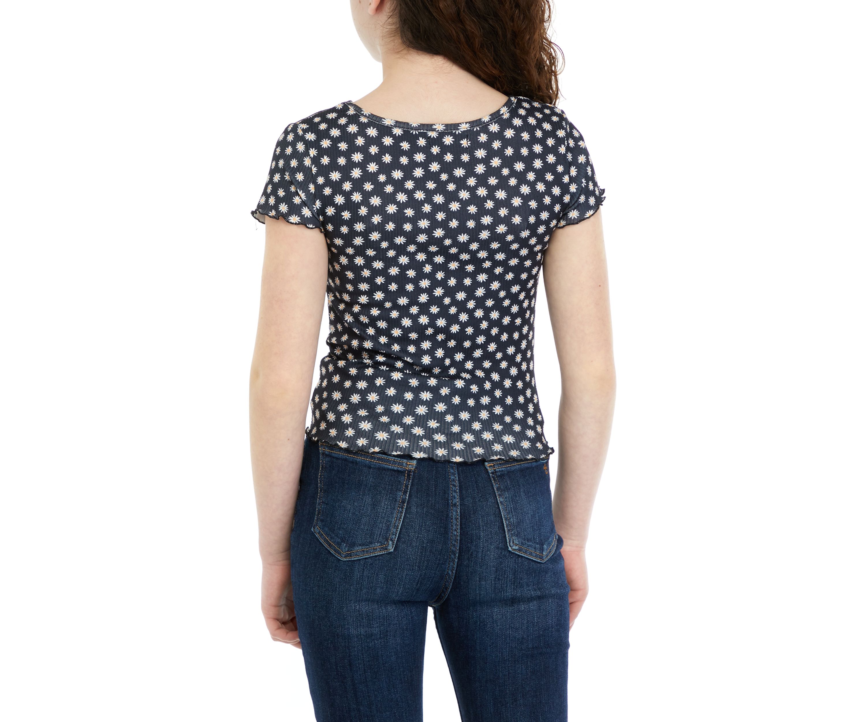 Girls 7-16 Floral Printed Top