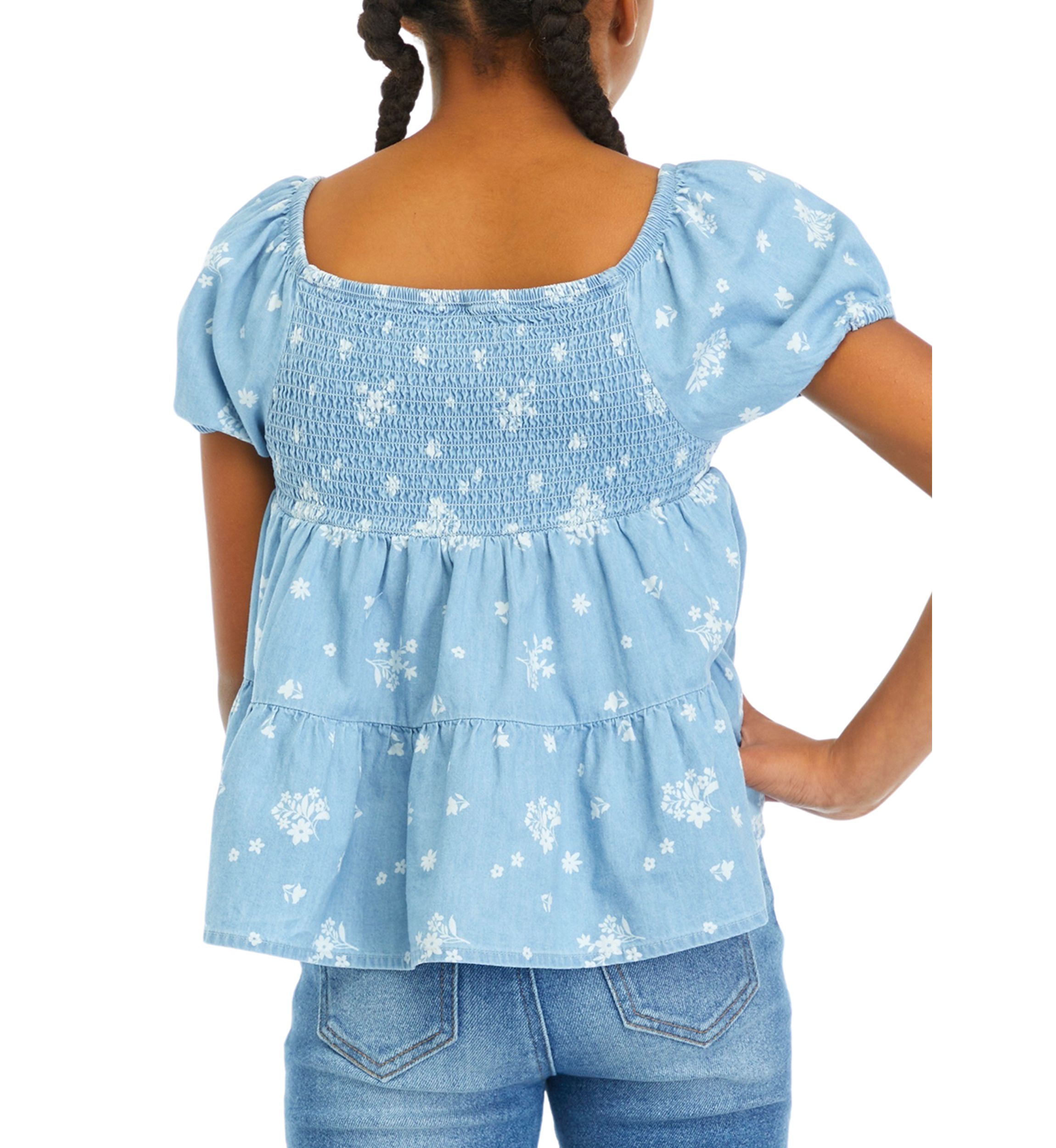 Girls 7-16 Smocked Peasant Top