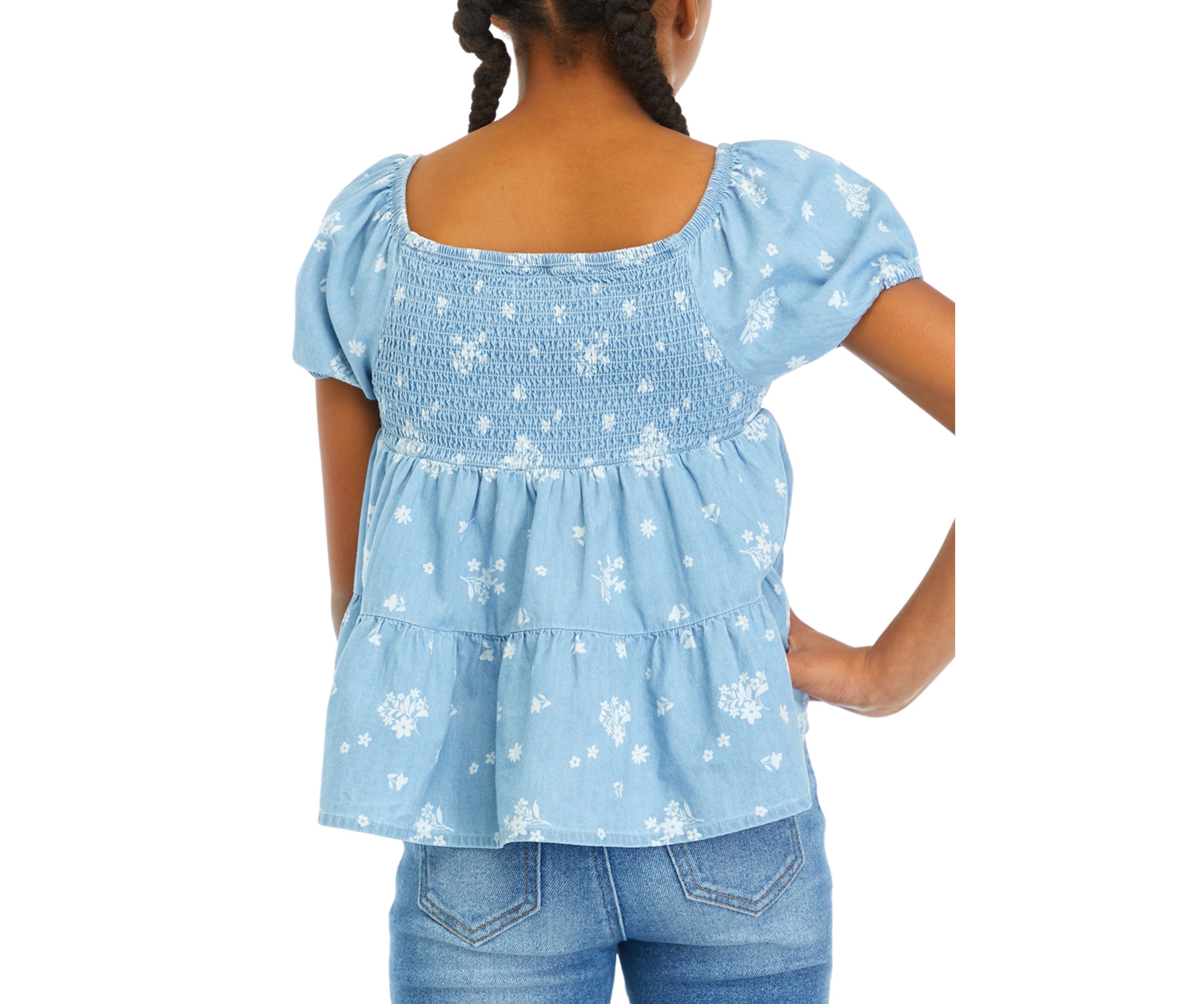 Girls 7-16 Smocked Peasant Top