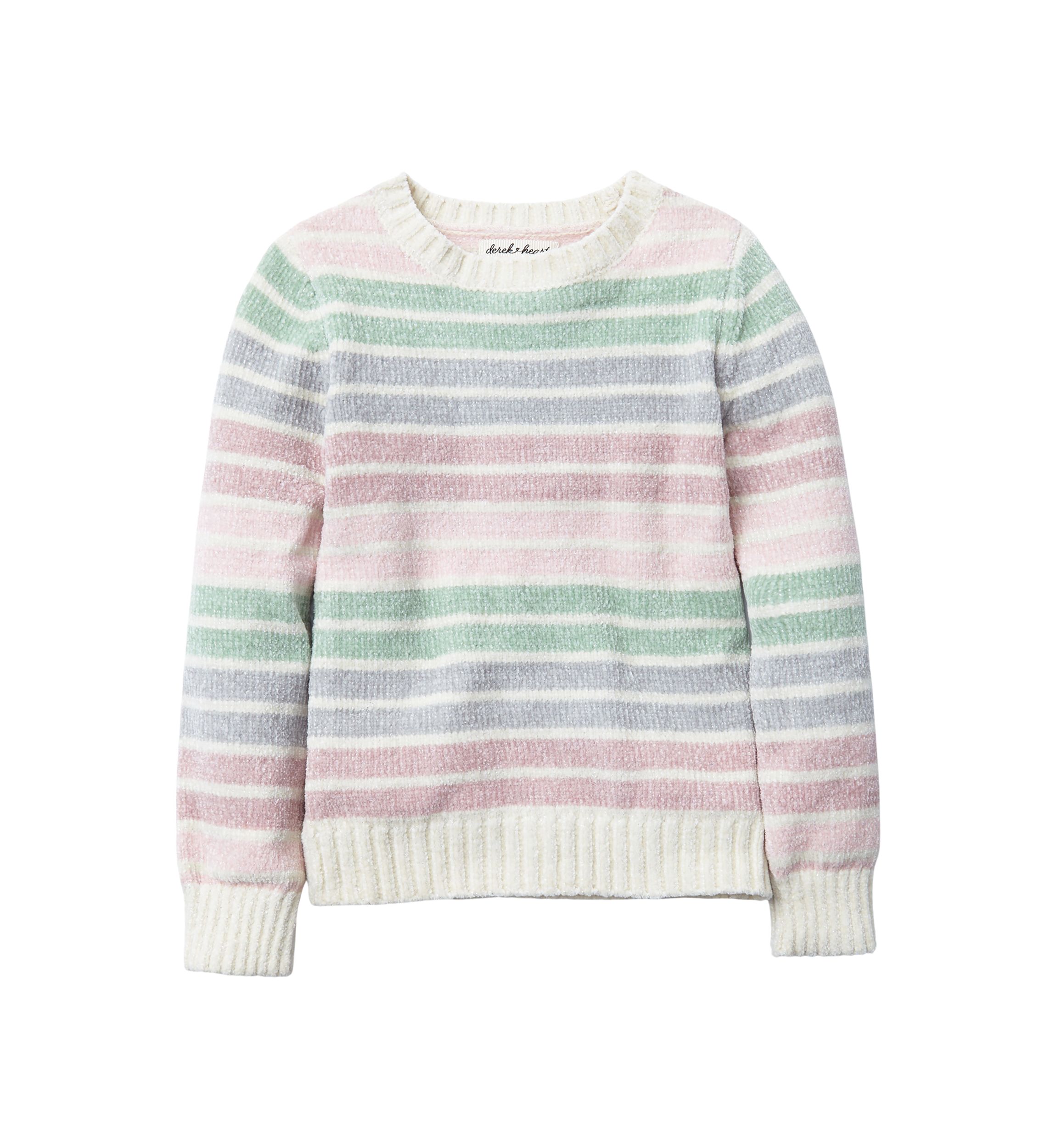 Girls 4-6x Striped Crew Neck Sweater