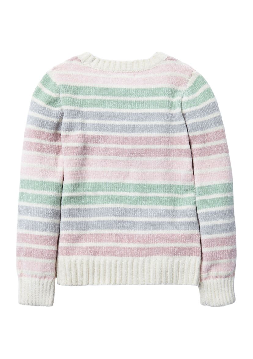 Girls 4-6x Striped Crew Neck Sweater