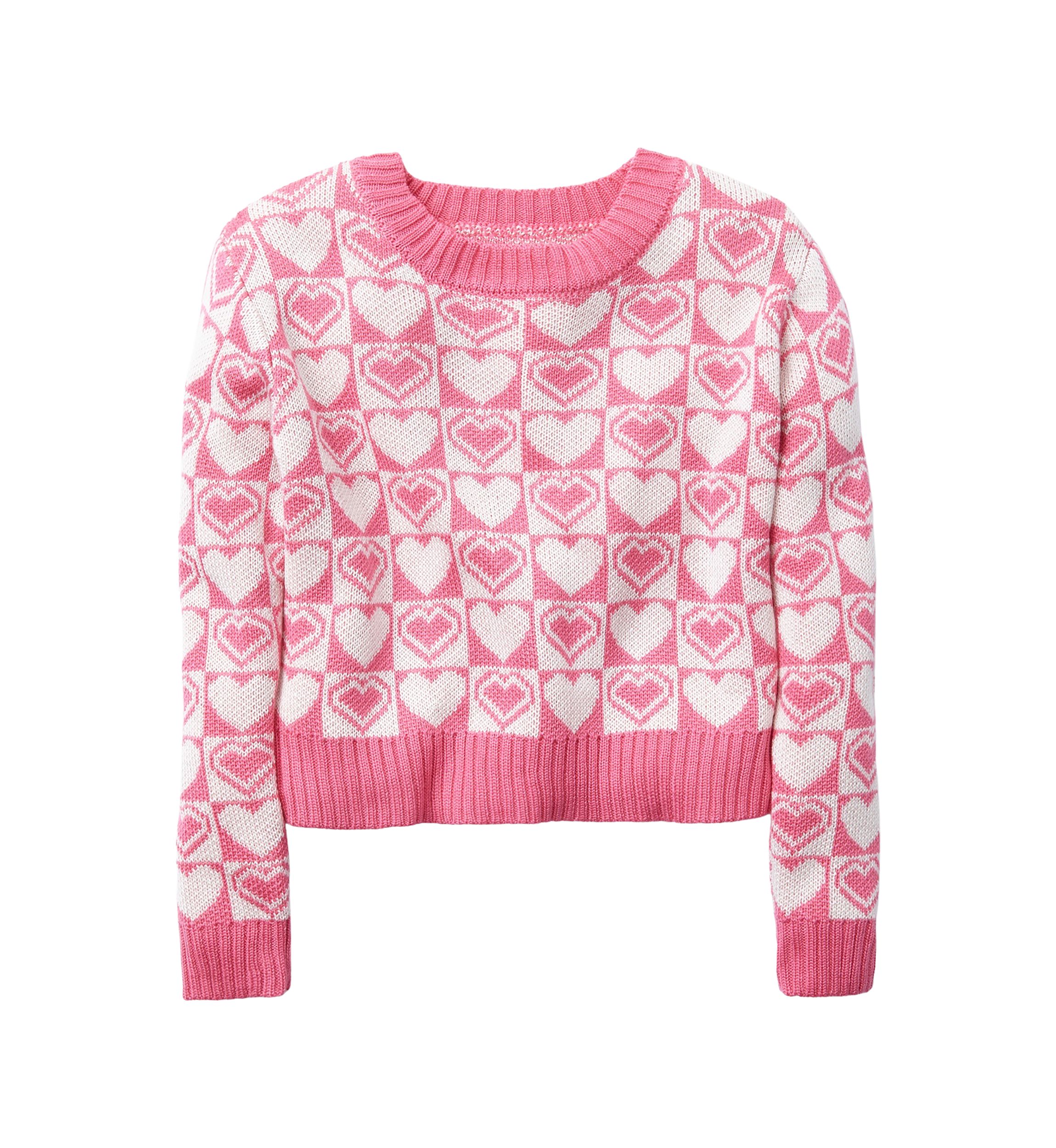 Girls 4-6x Groovy Heart Printed Sweater