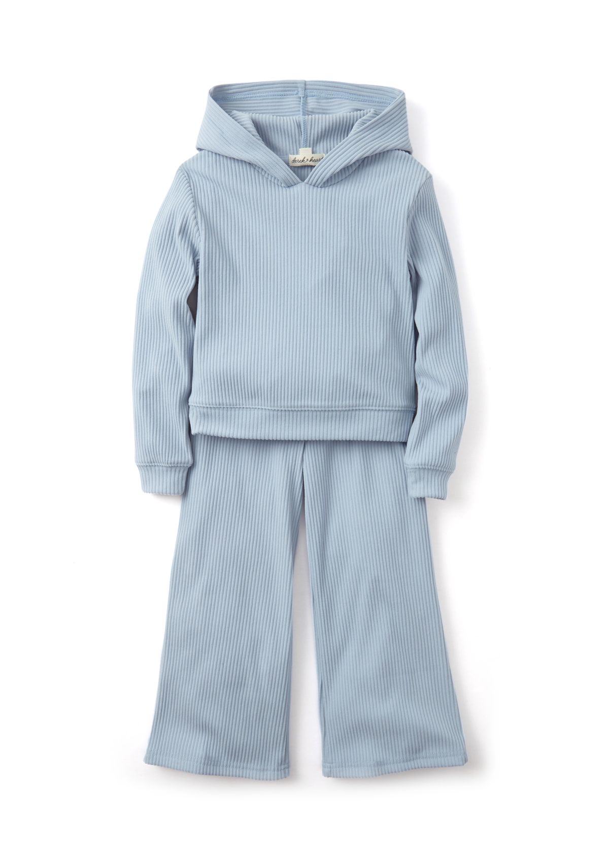 Girls 4-6x Ribbed Knit Knit Hooded Top and Pants Set