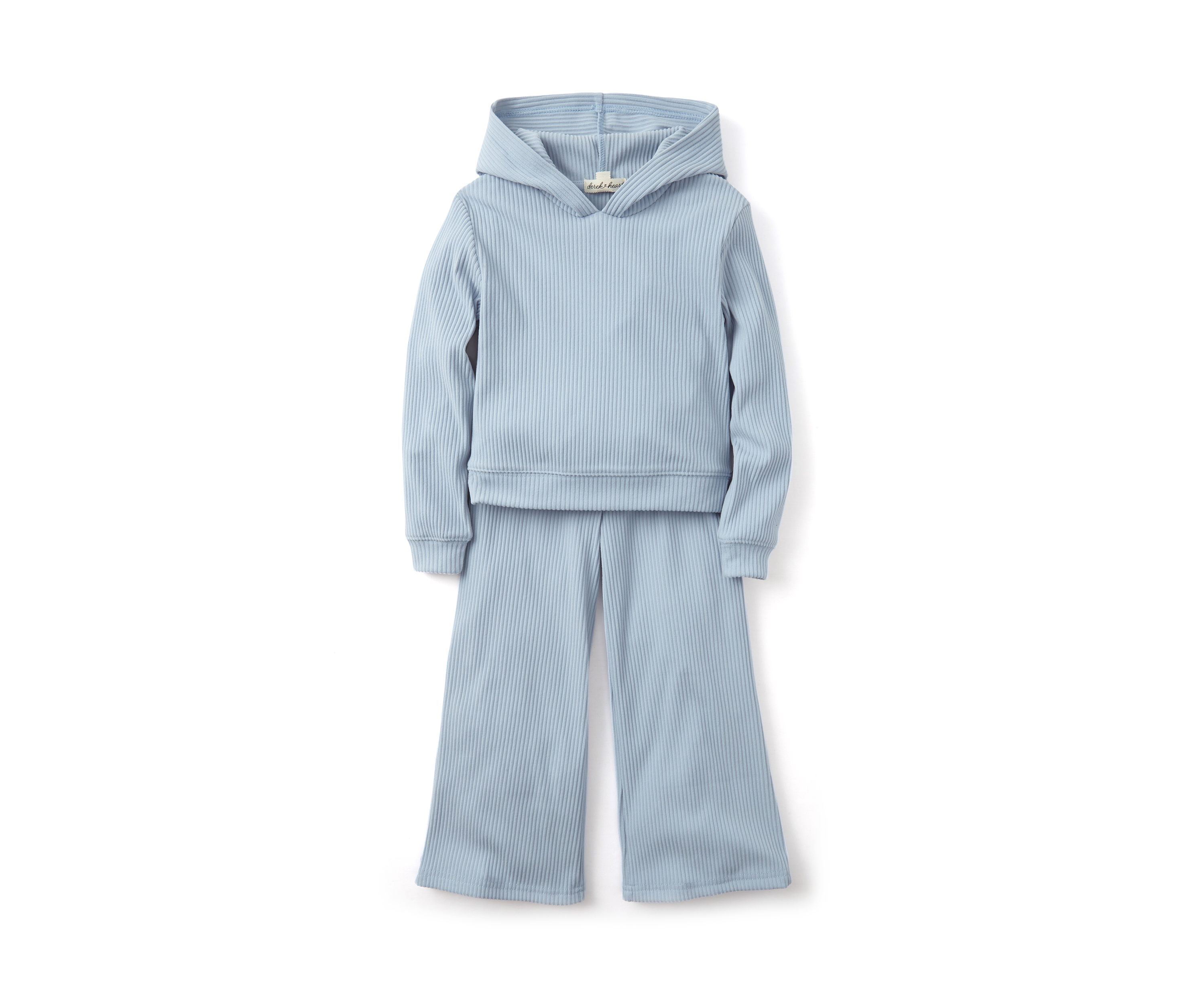 Girls 4-6x Ribbed Knit Knit Hooded Top and Pants Set
