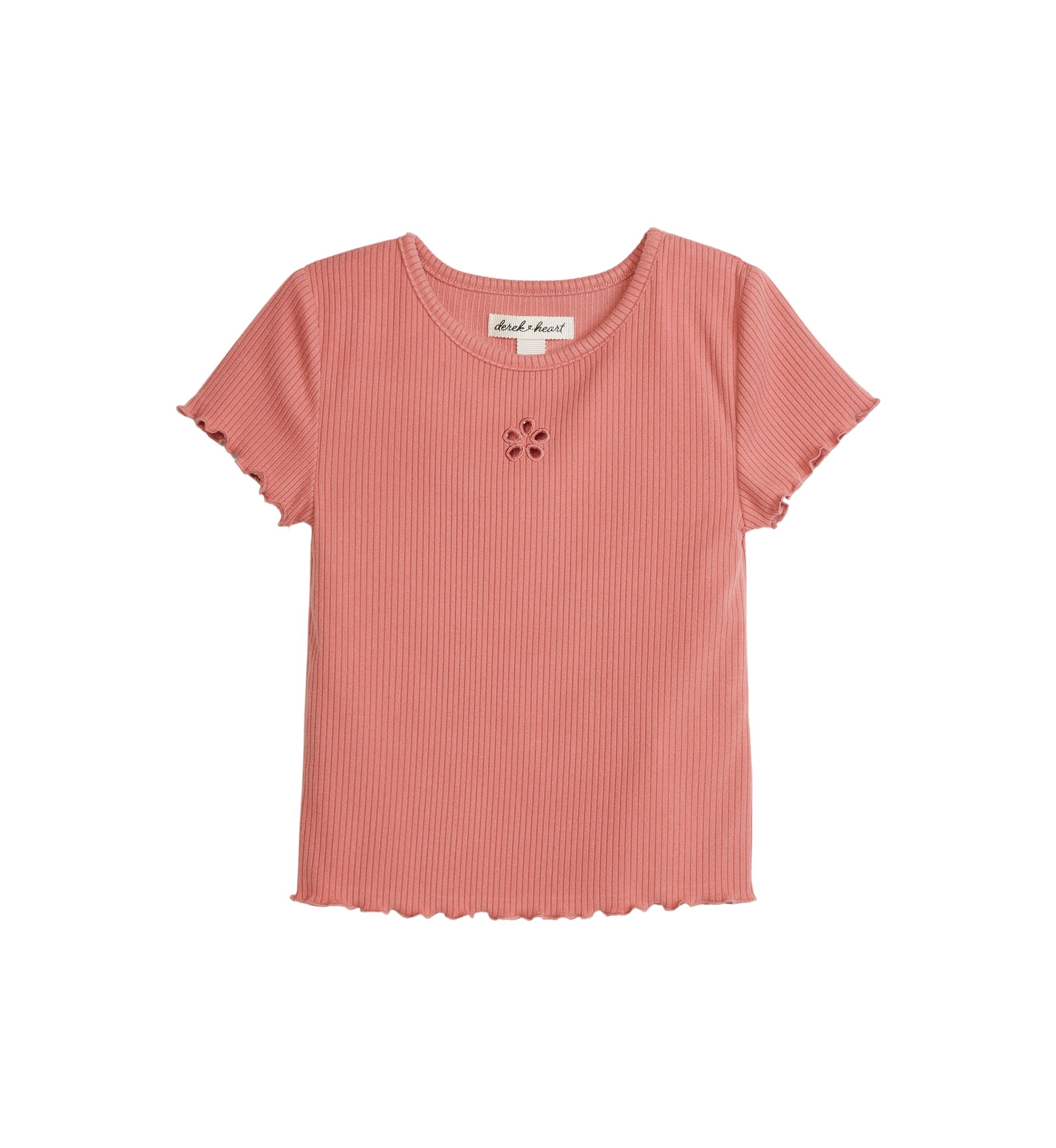 Girls 4-6x Front Cutout Ribbed Knit Top