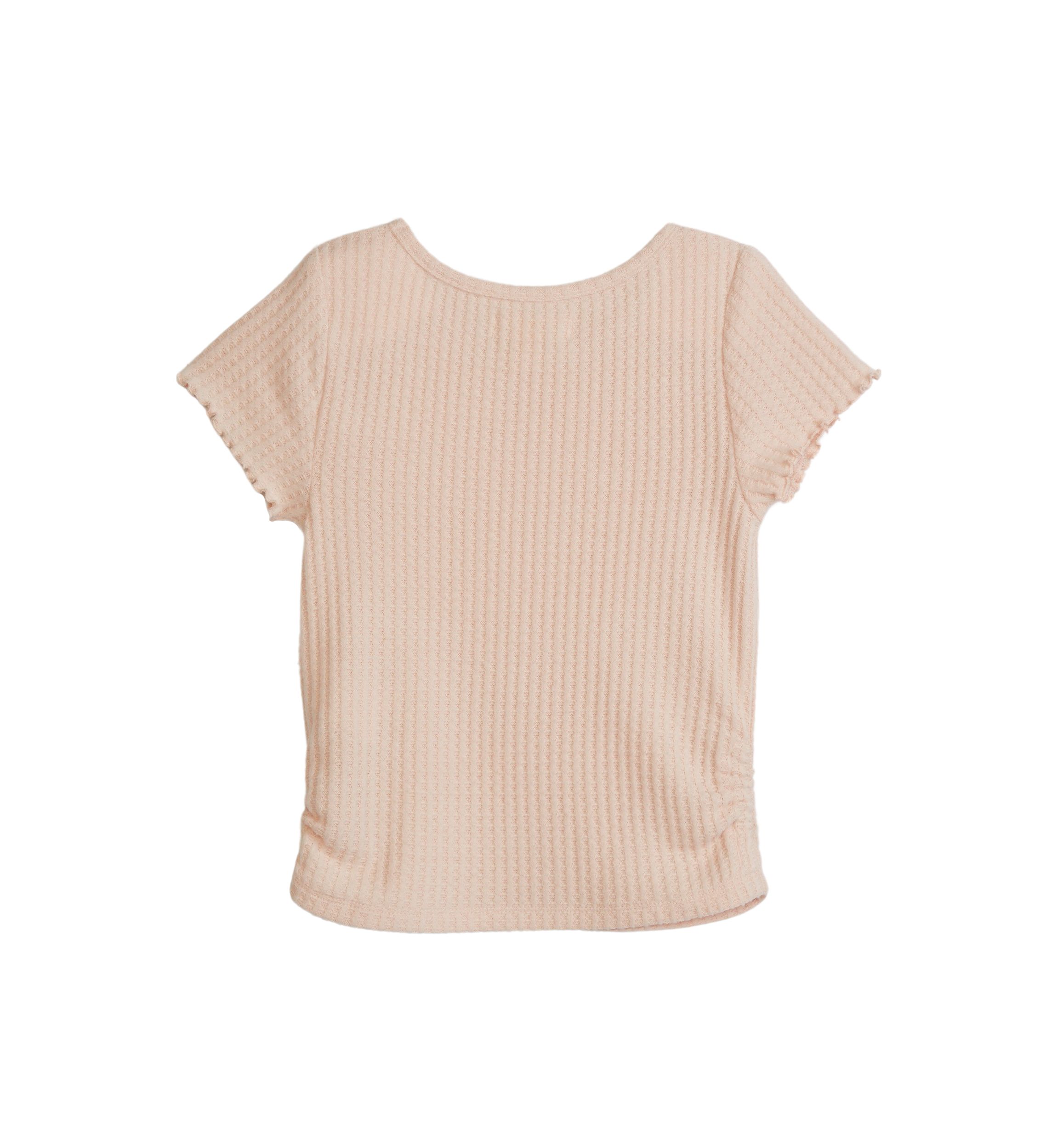 Girls 4-6x Short Sleeve Brushed Waffle Top 
