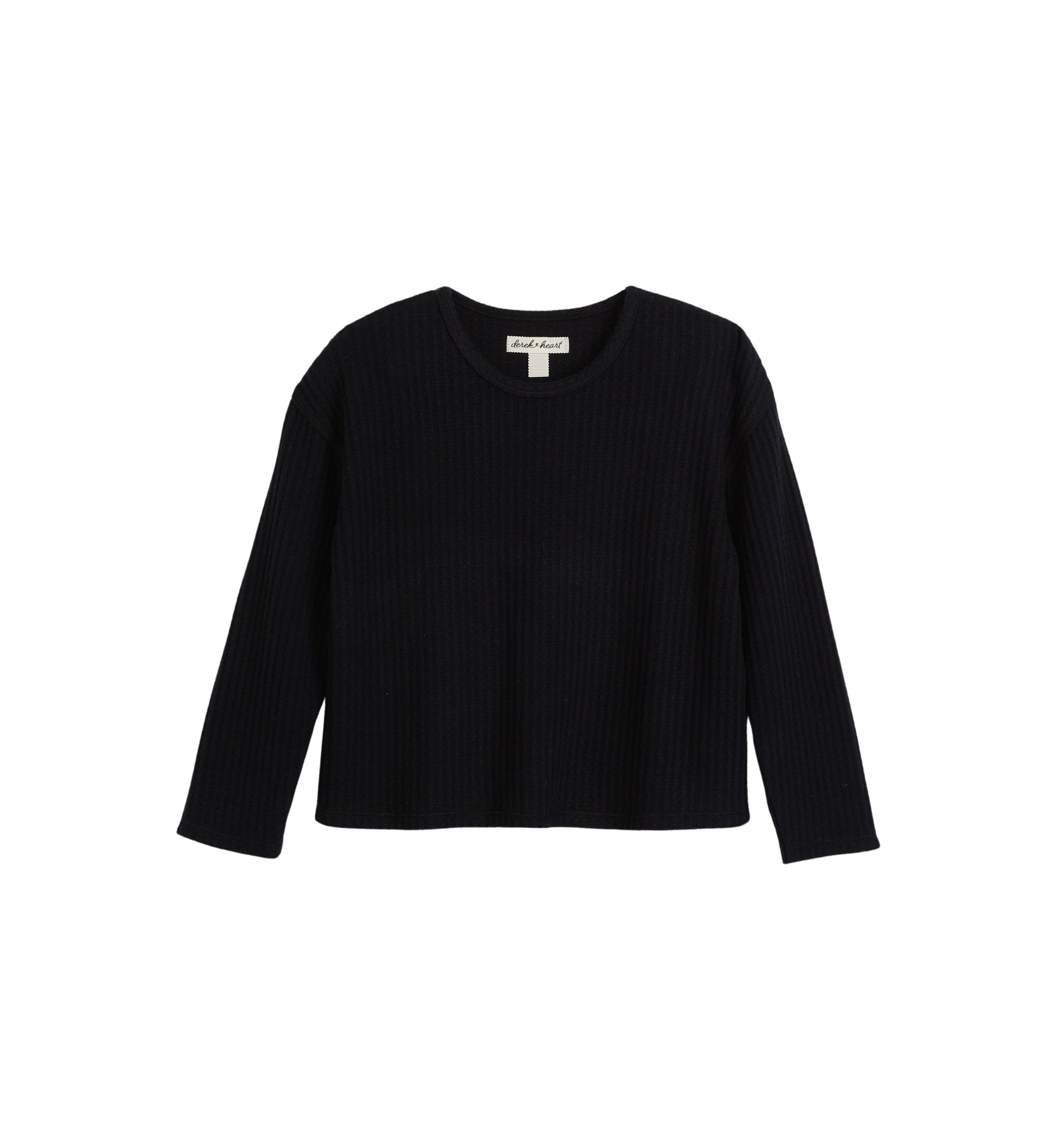 Girls 7-16 Relaxed Brushed Waffle Top