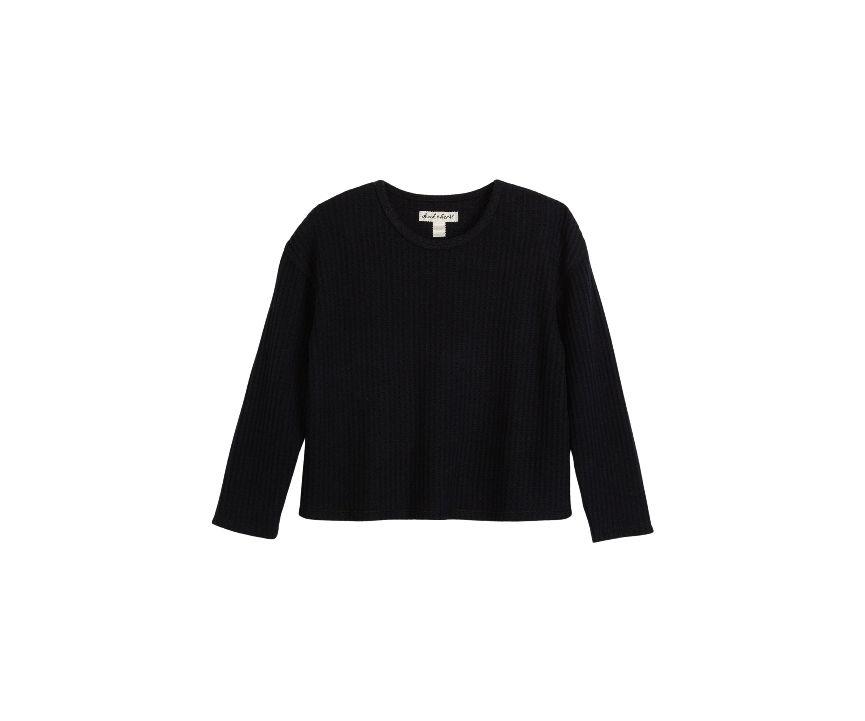 Girls 7-16 Relaxed Brushed Waffle Top