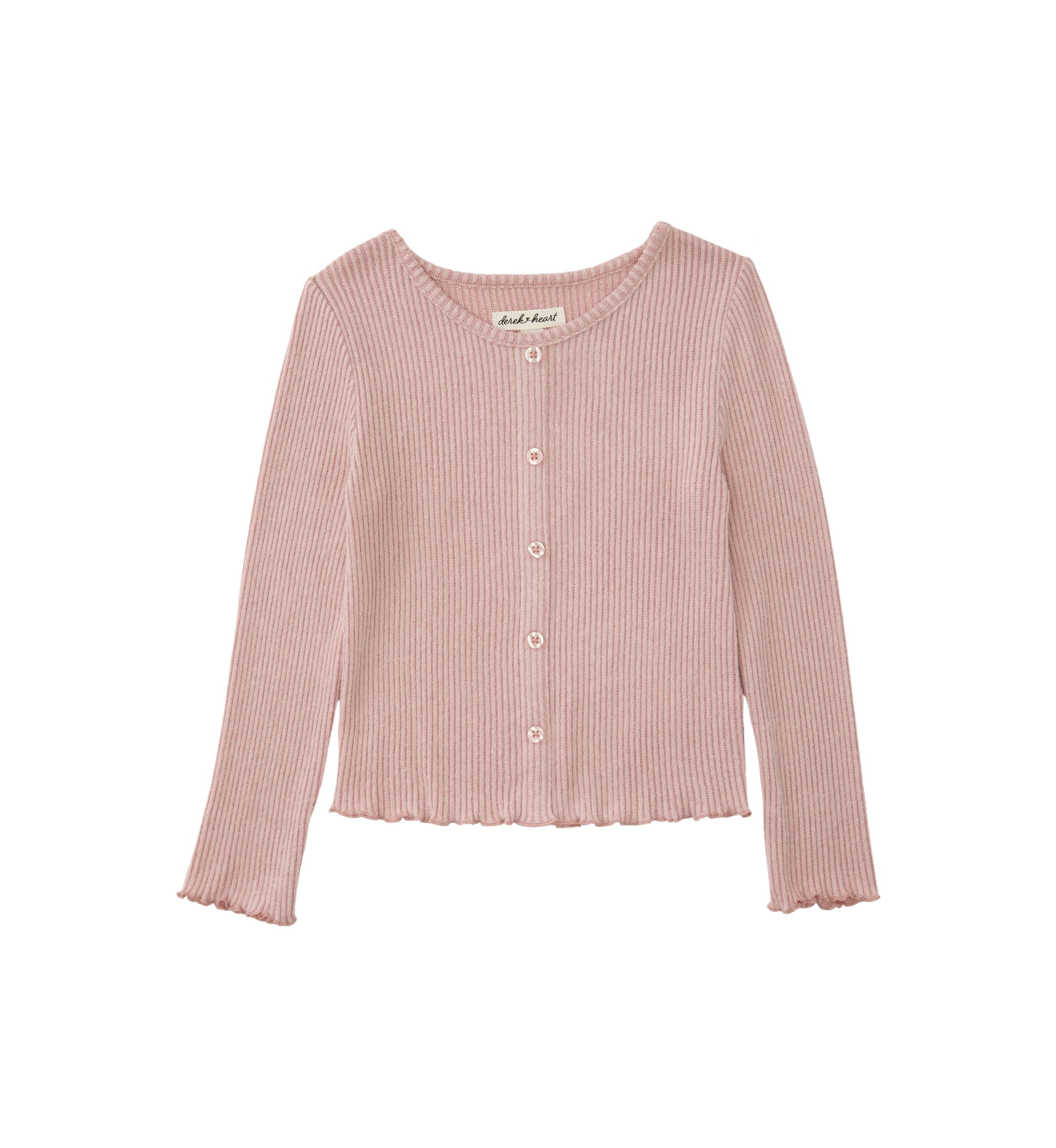 Girls 4-6x Button Front Brushed Ribbed Sweater 