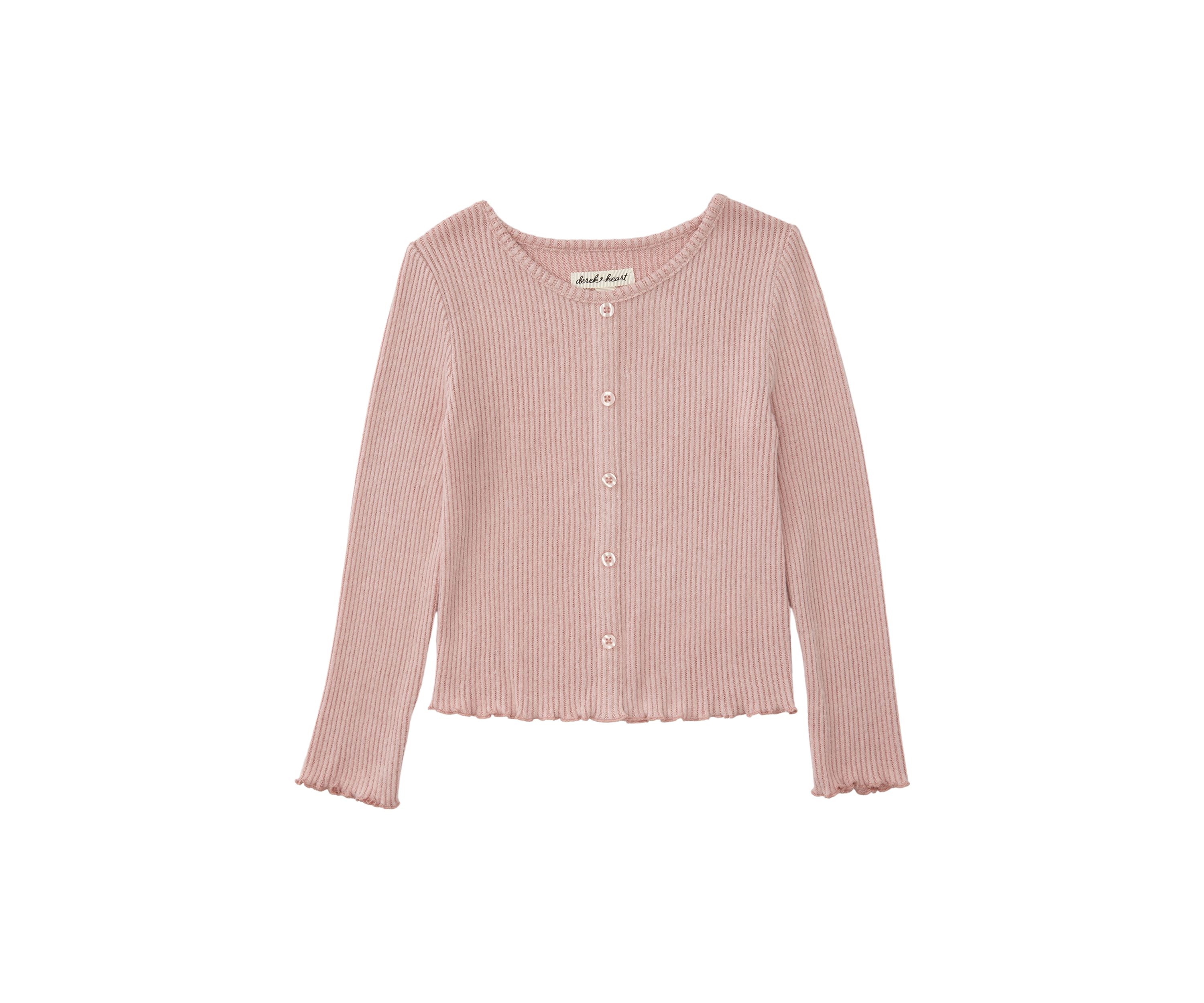 Girls 4-6x Button Front Brushed Ribbed Sweater 