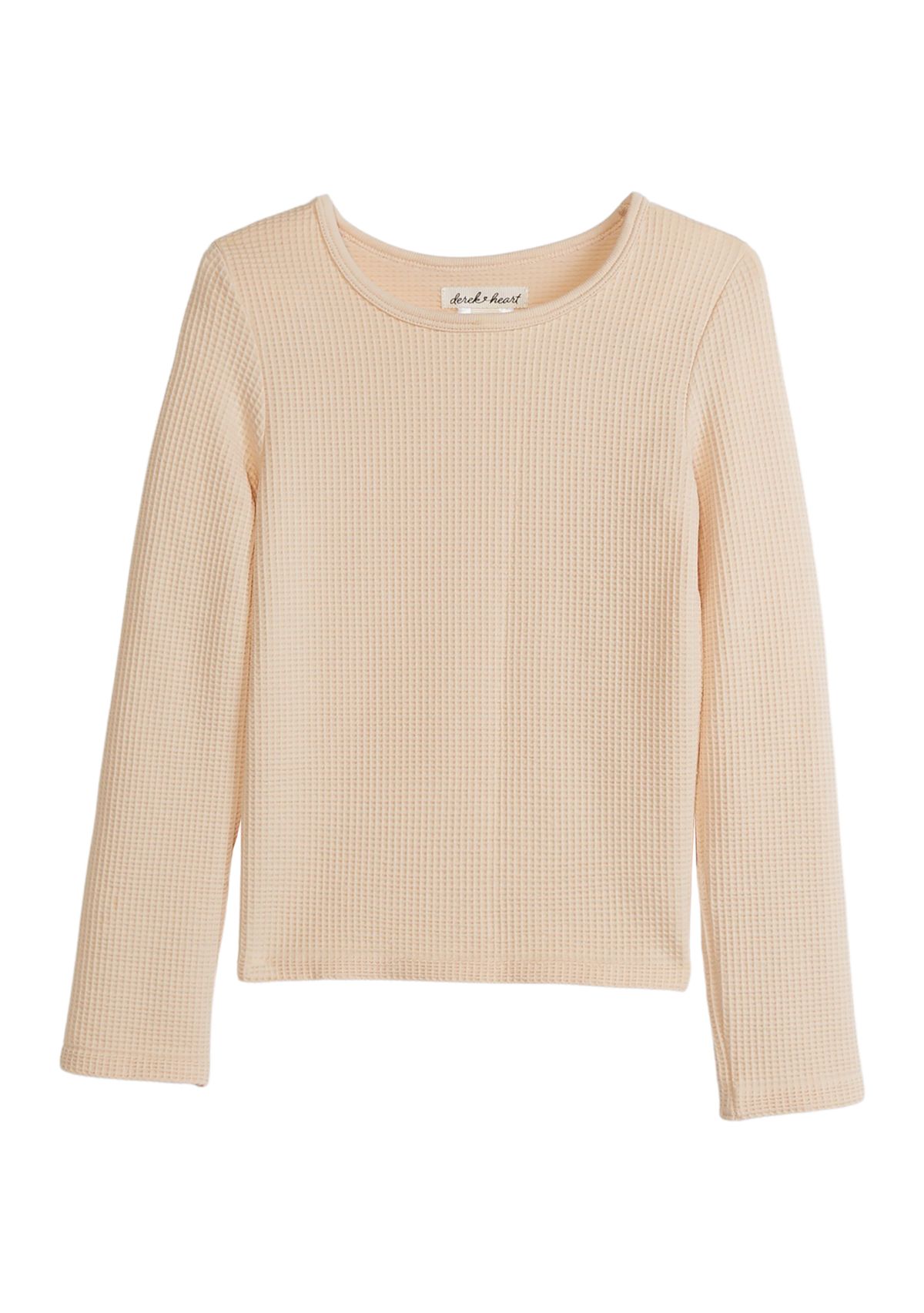 Girls 4-6x Seamless Waffle Knit Top 