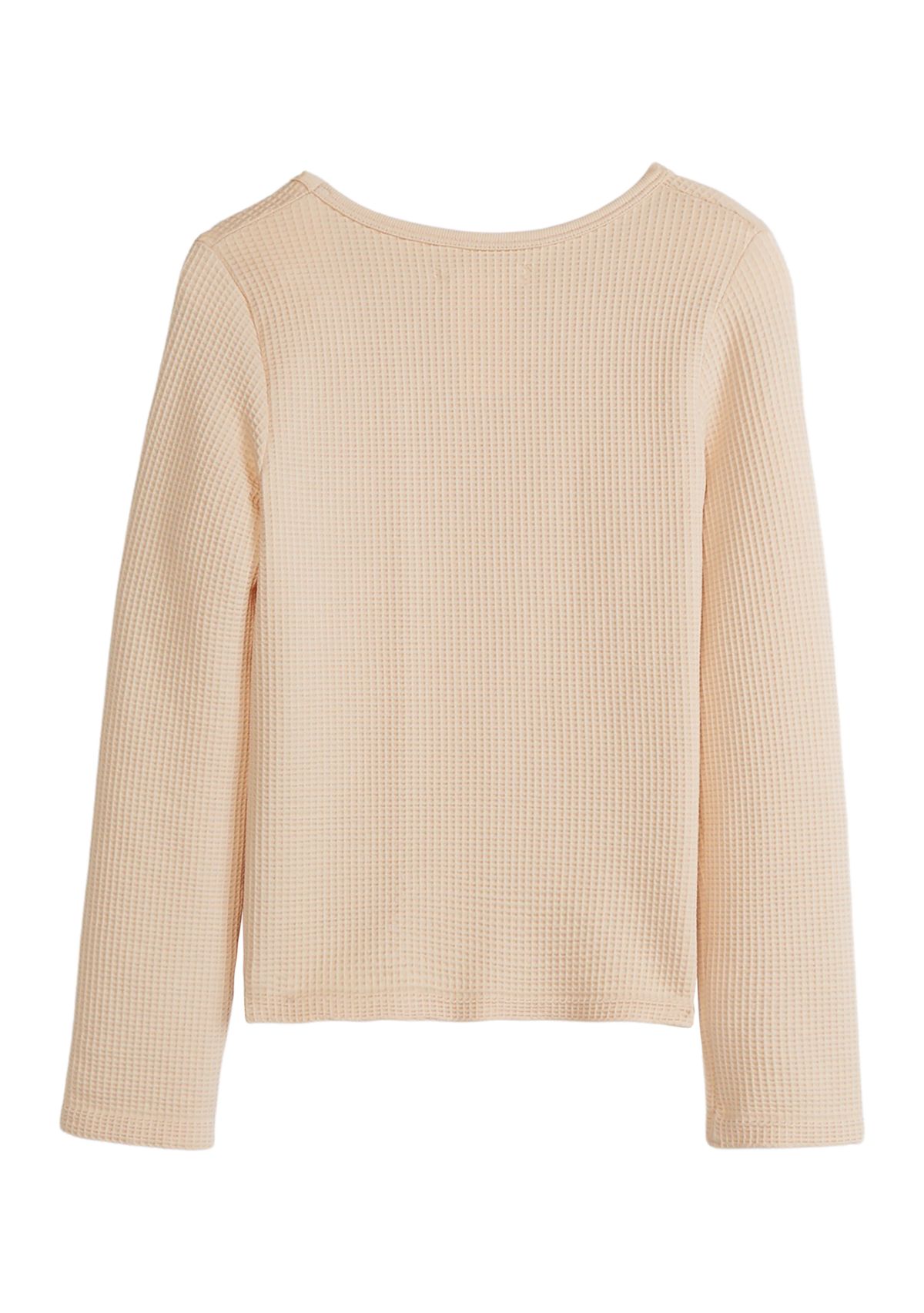 Girls 4-6x Seamless Waffle Knit Top 