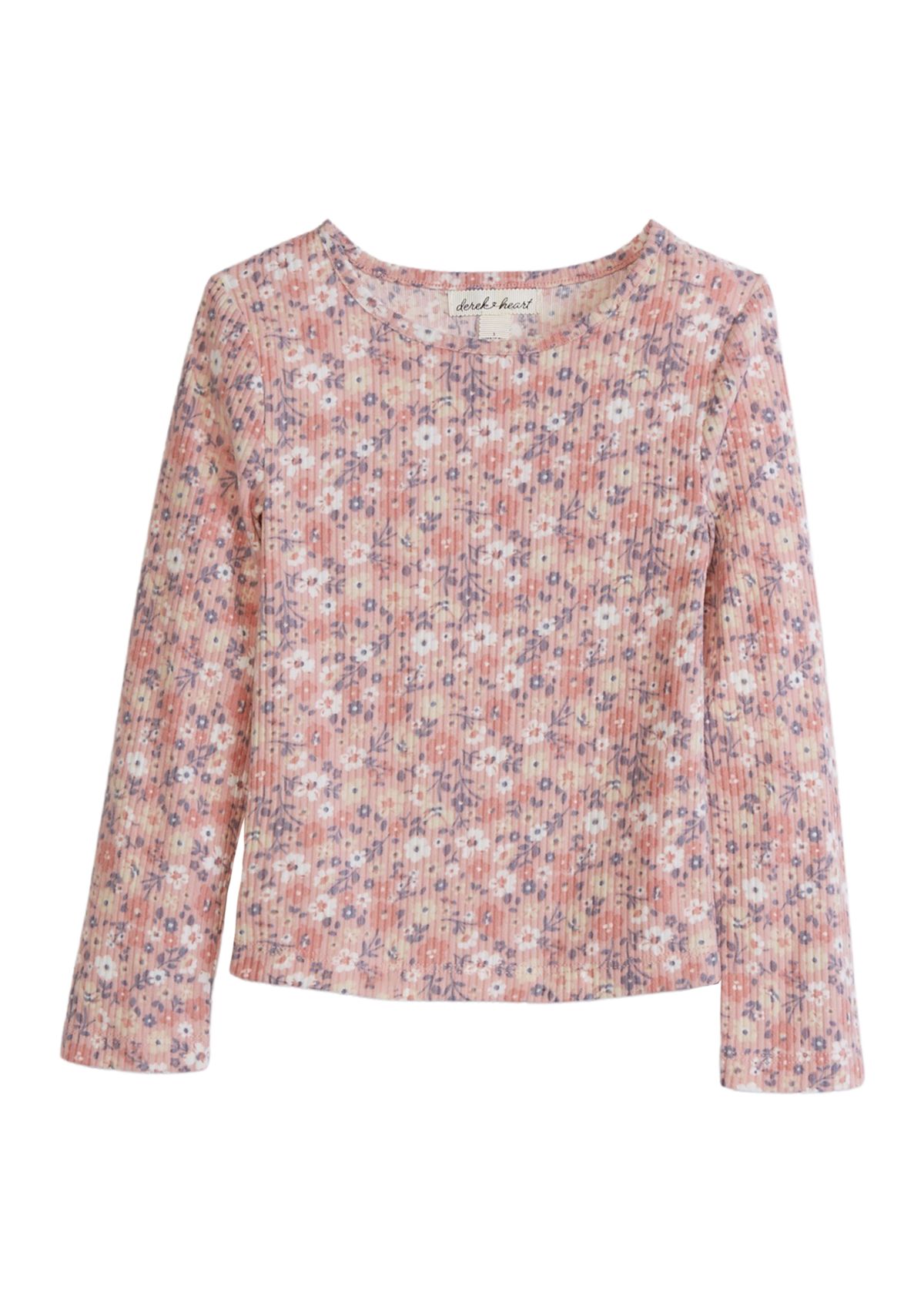 Girls 4-6x Floral Waffle Knit T-Shirt 