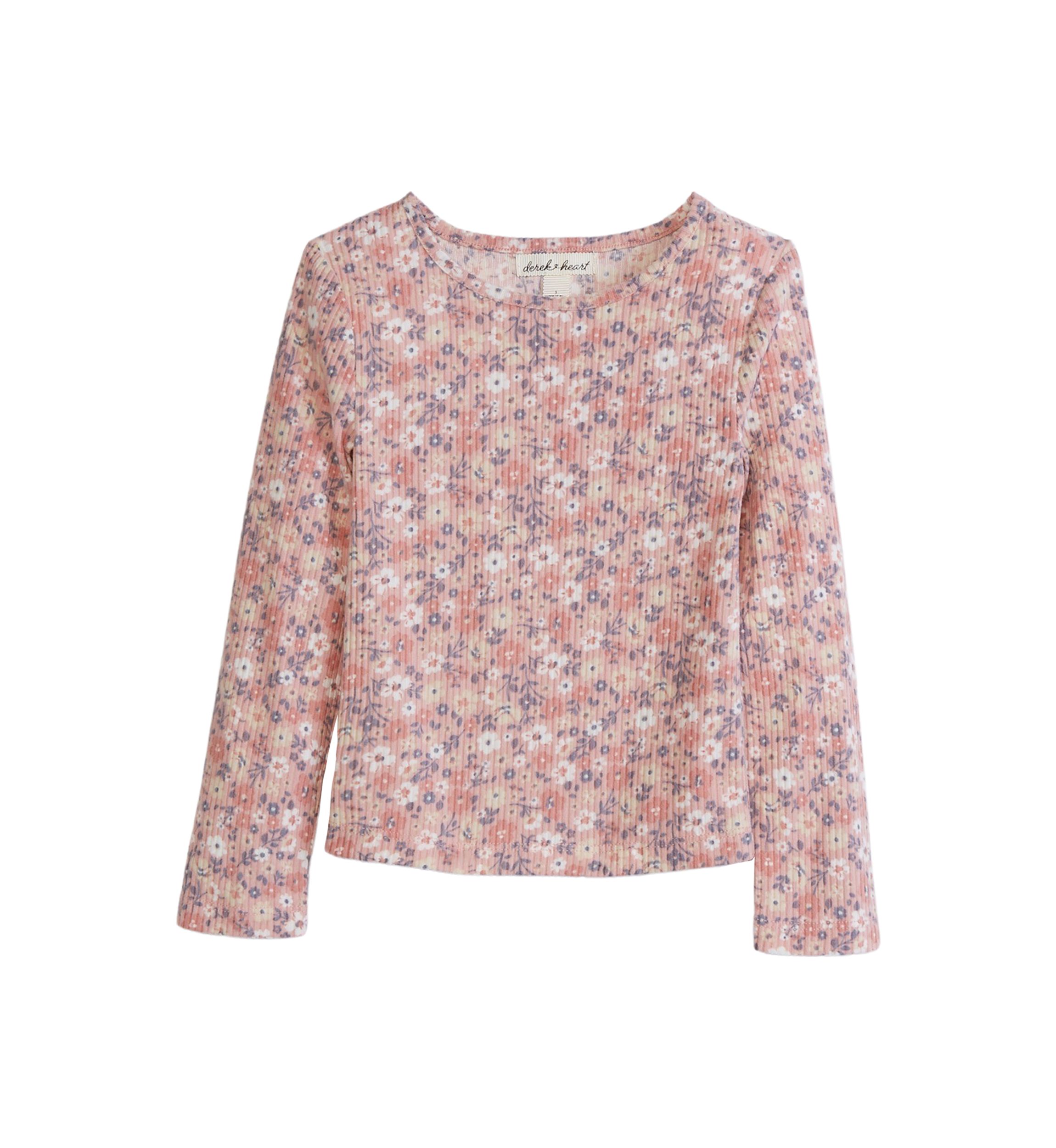 Girls 4-6x Floral Waffle Knit T-Shirt 