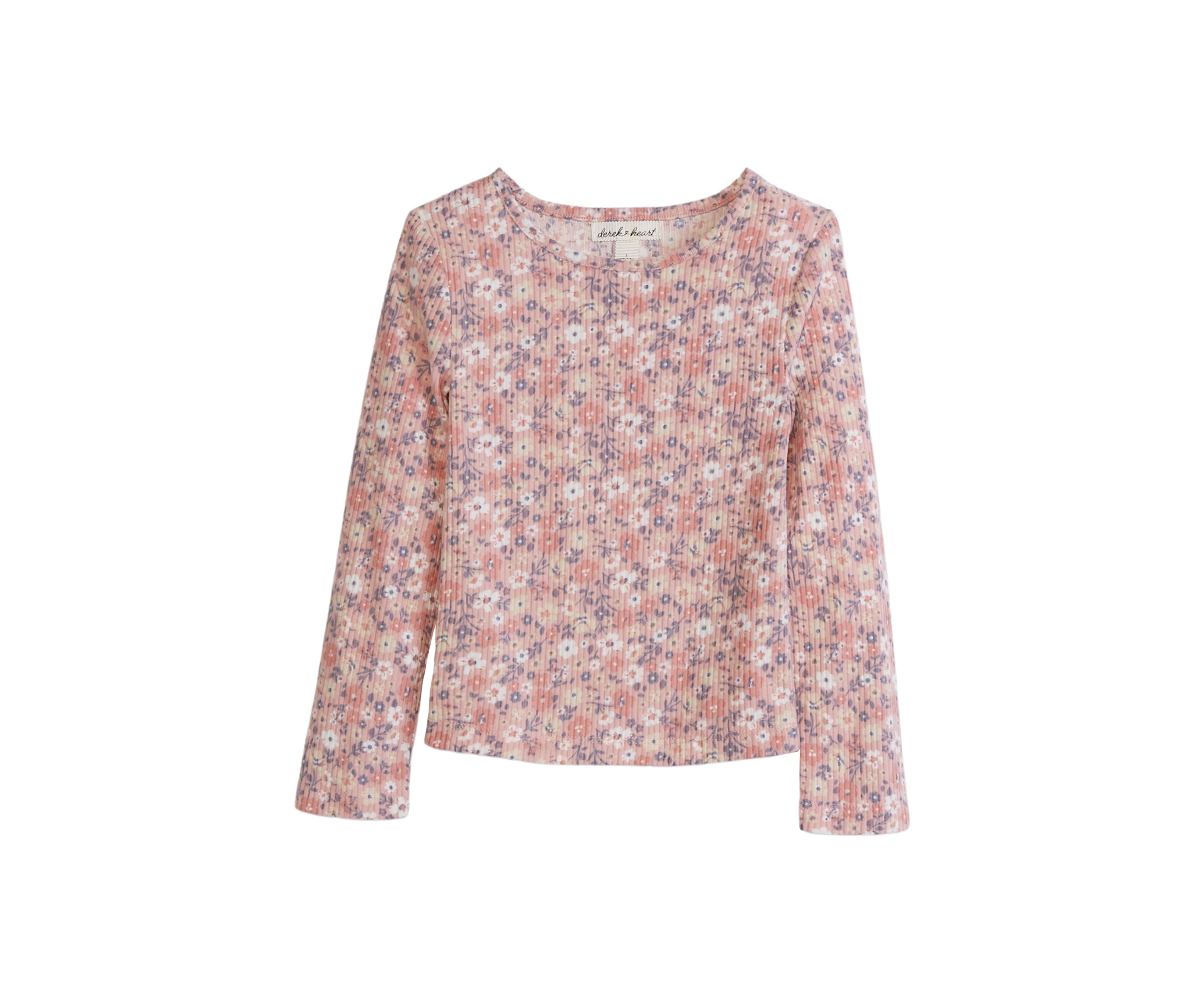 Girls 4-6x Floral Waffle Knit T-Shirt 