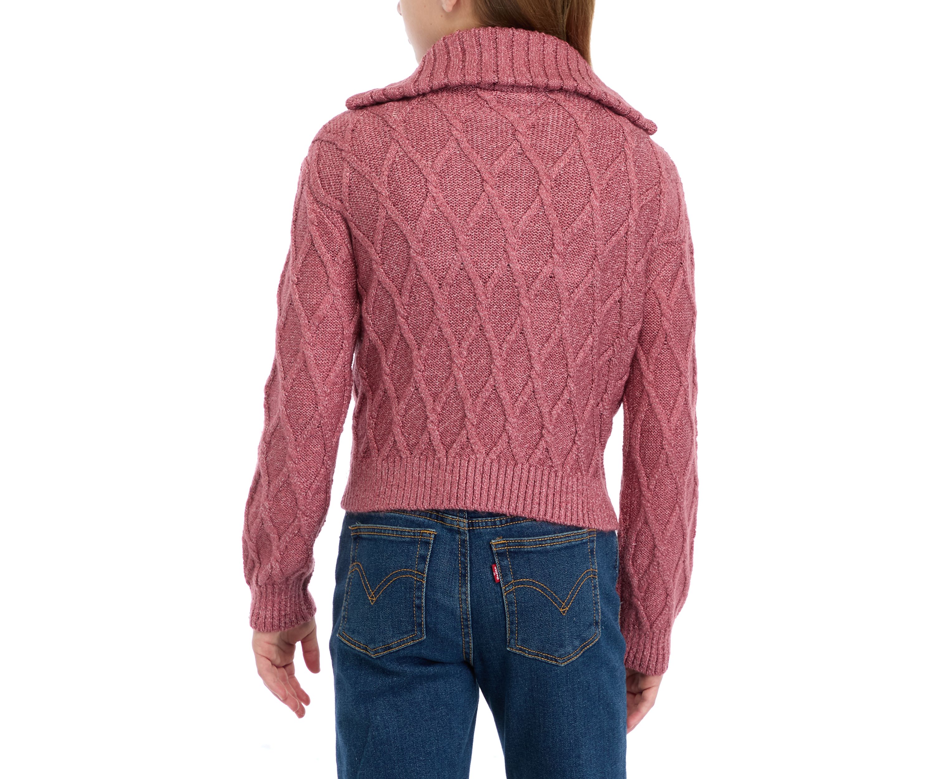 Girls 7-16 1/4 Zip Cable Knit Pullover