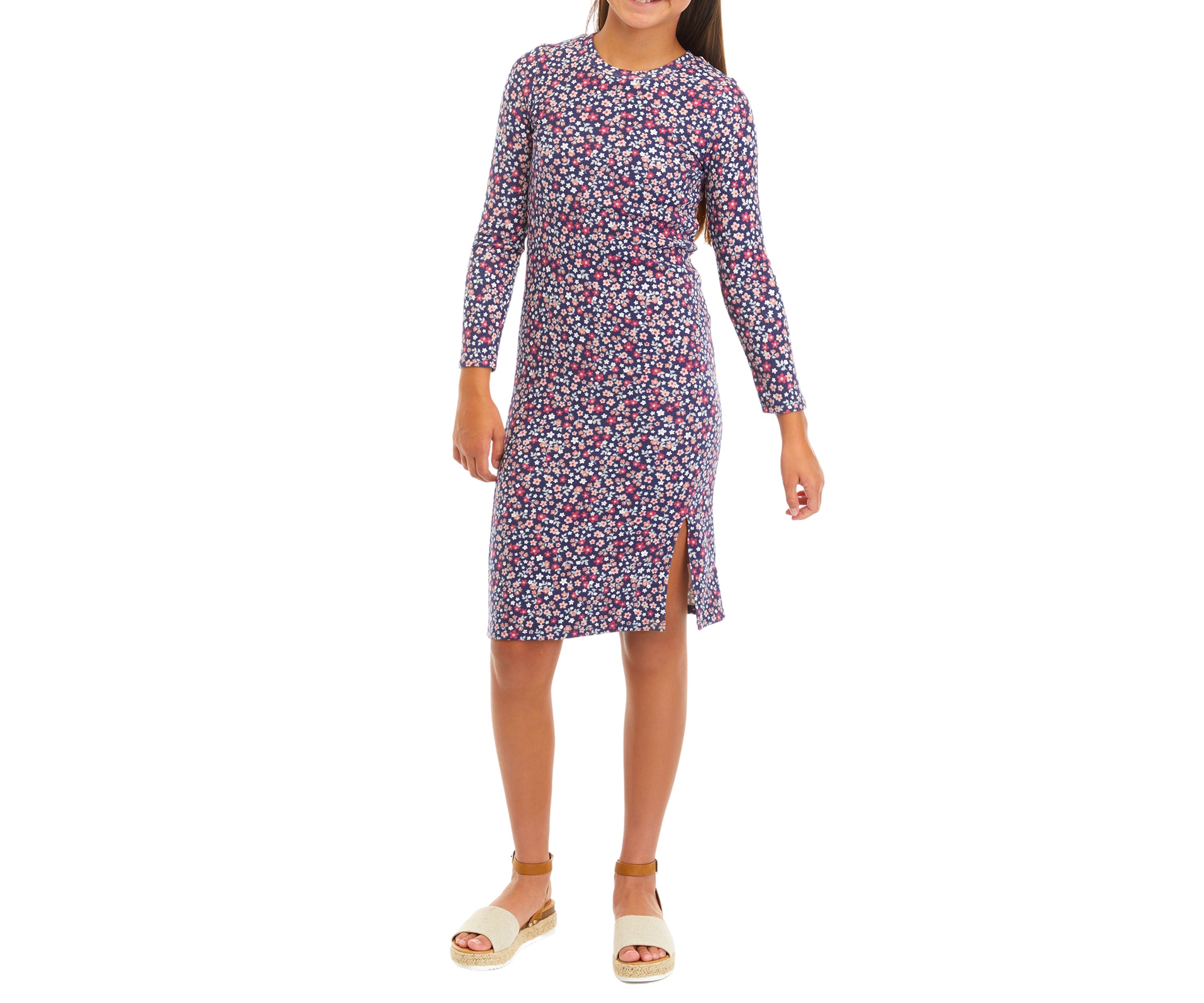 Girls 7-16 Rib Knit Midi Dress