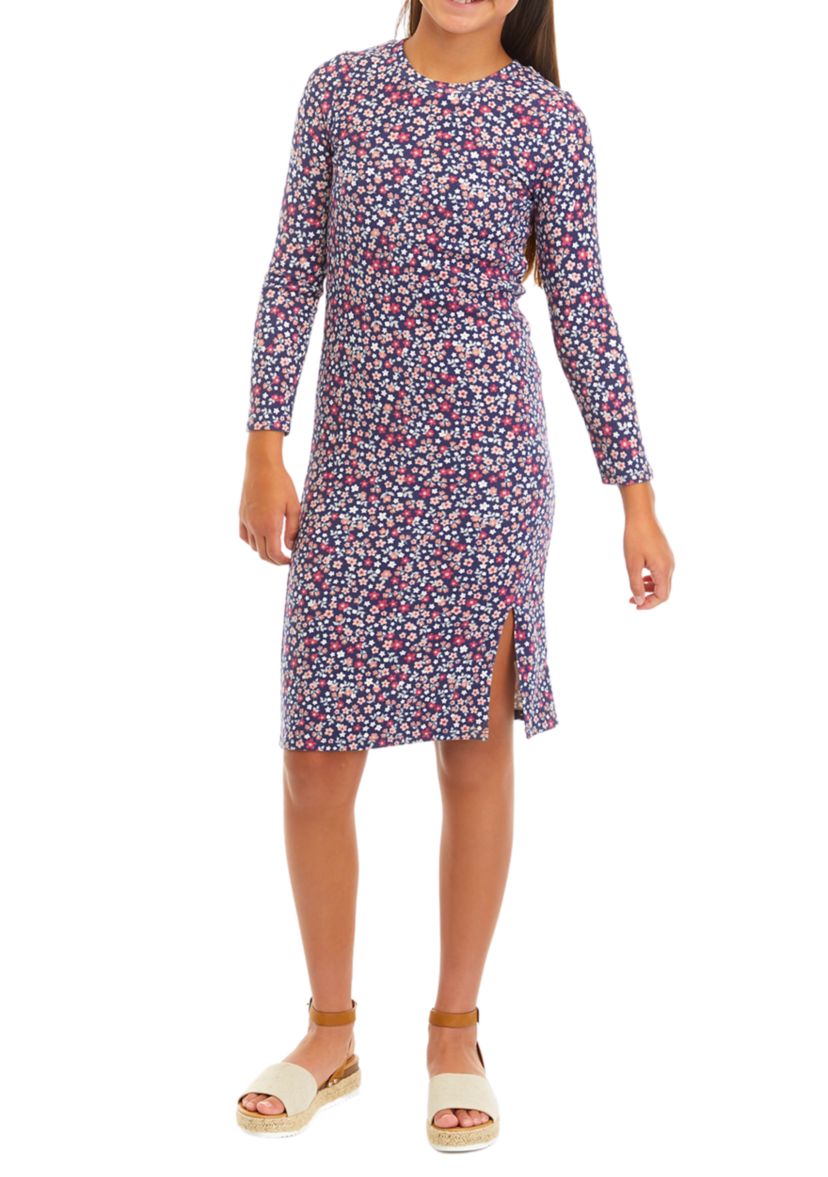 Girls 7-16 Rib Knit Midi Dress
