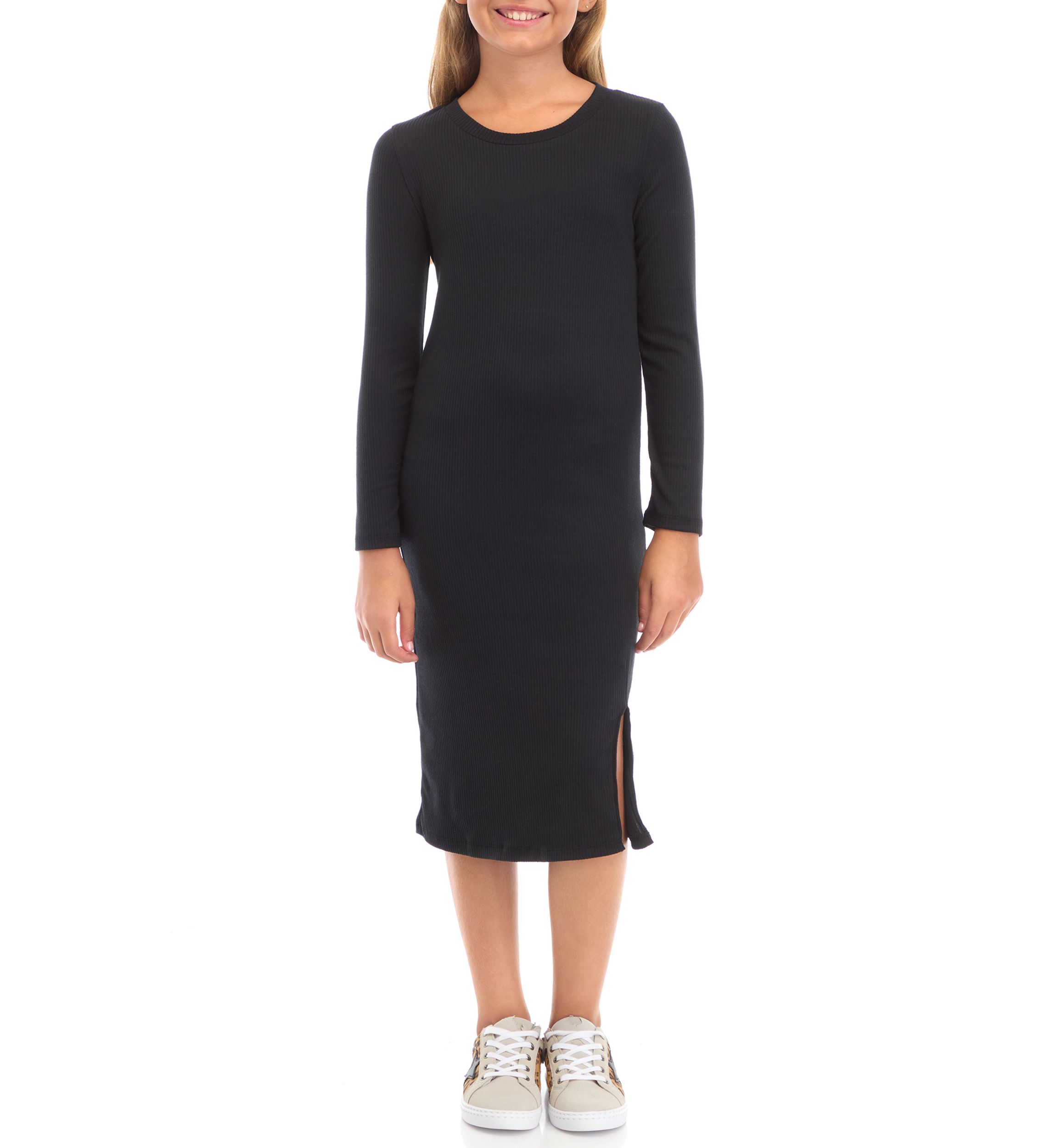 Girls 7-16 Rib Knit Midi Dress