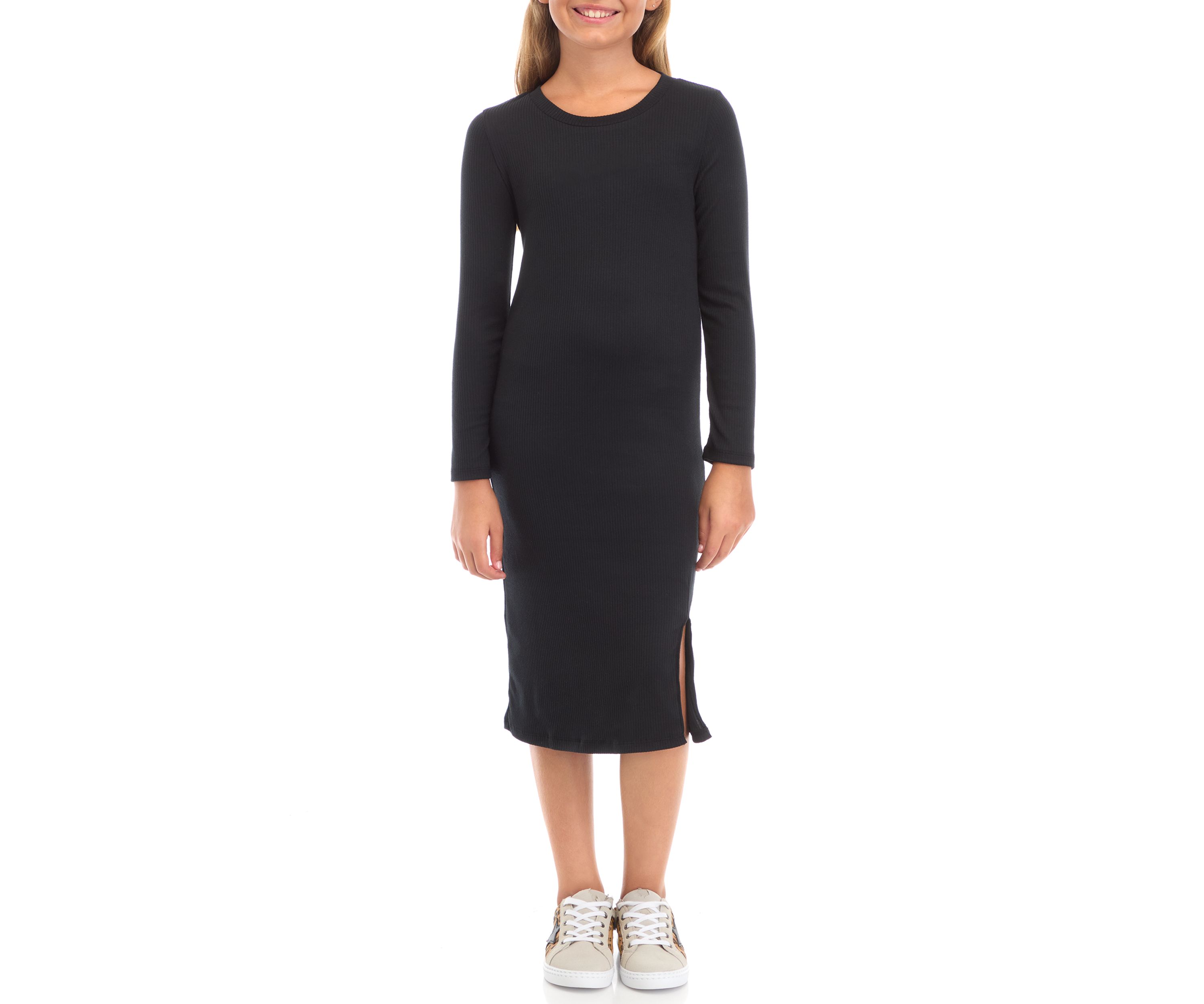 Girls 7-16 Rib Knit Midi Dress