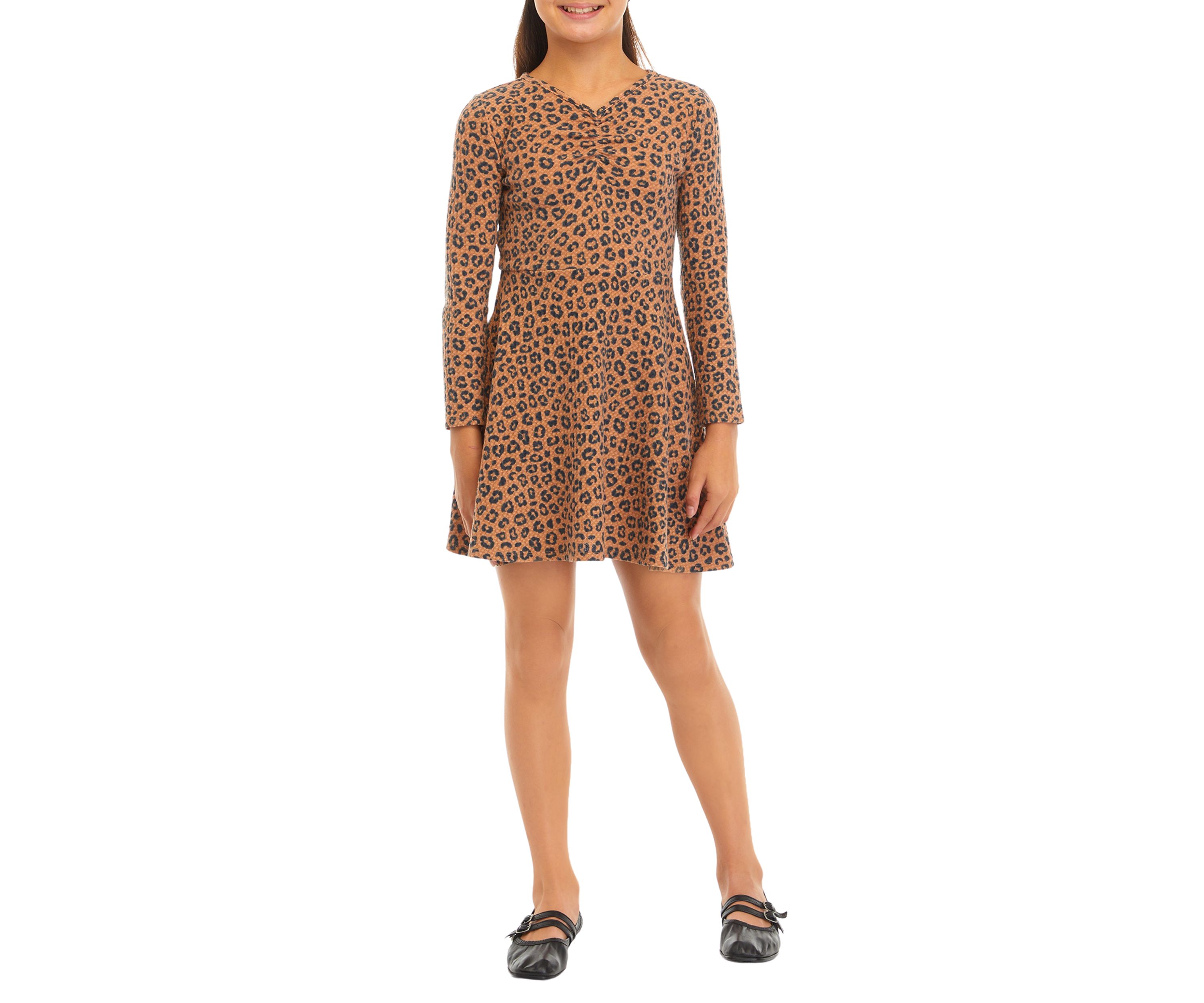 Girls 7-16 Waffle Knit Skater Dress