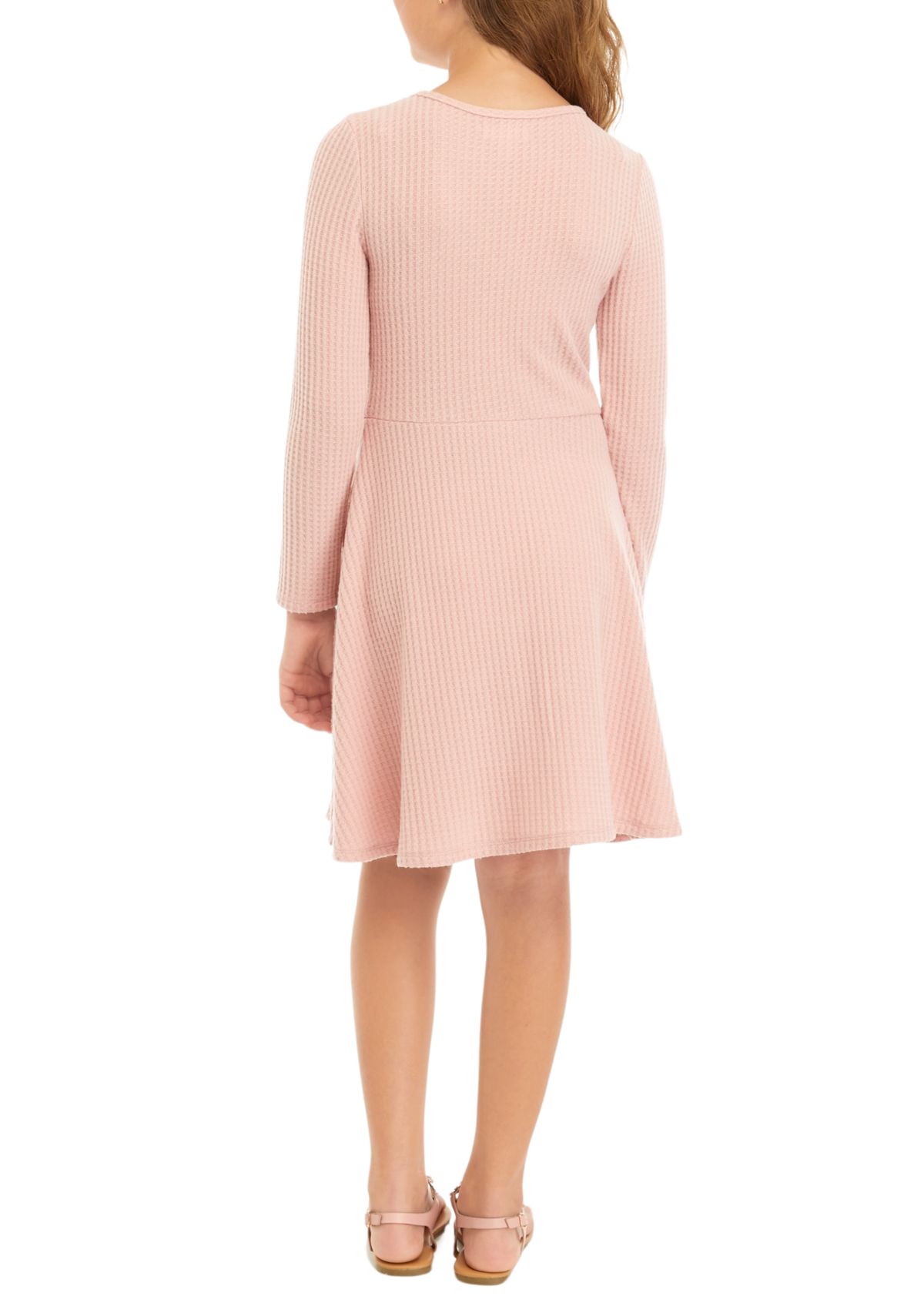 Girls 7-16 Waffle Knit Skater Dress
