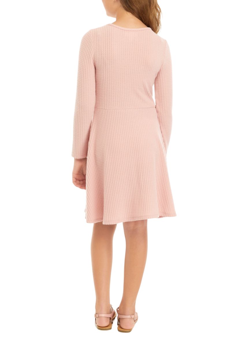 Girls 7-16 Waffle Knit Skater Dress