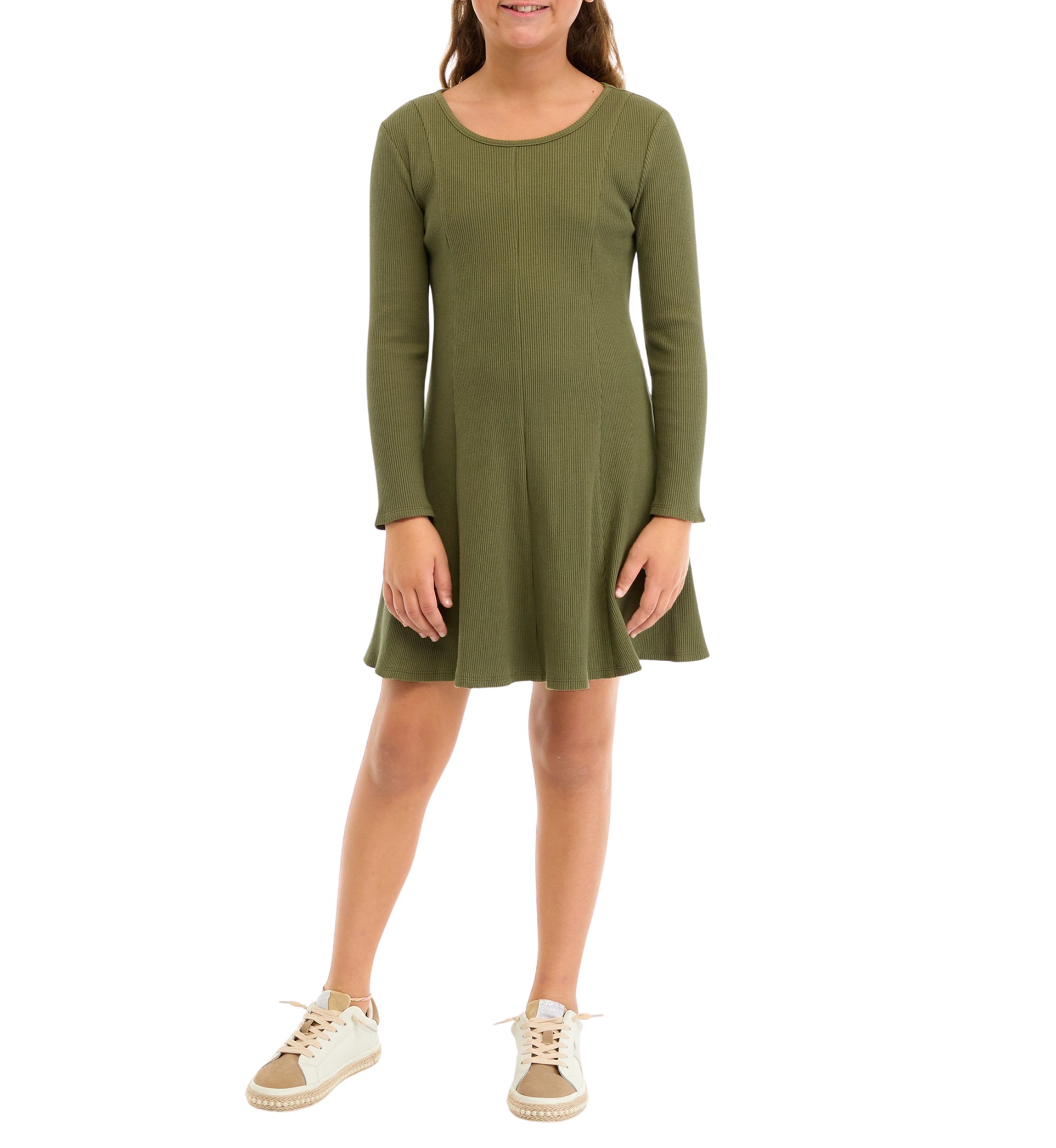 Girls 7-16 Pull On Rib Knit Dress