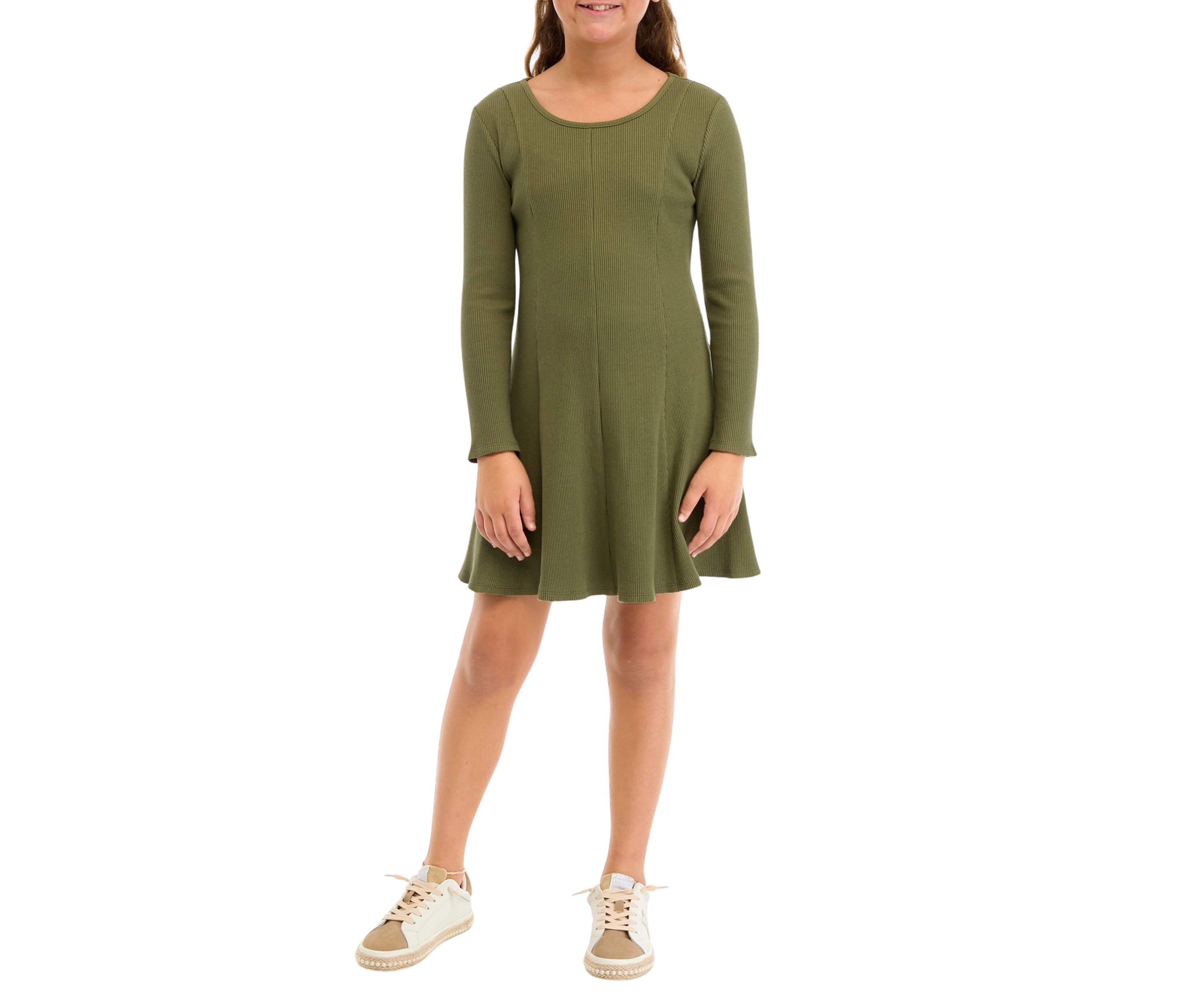Girls 7-16 Pull On Rib Knit Dress