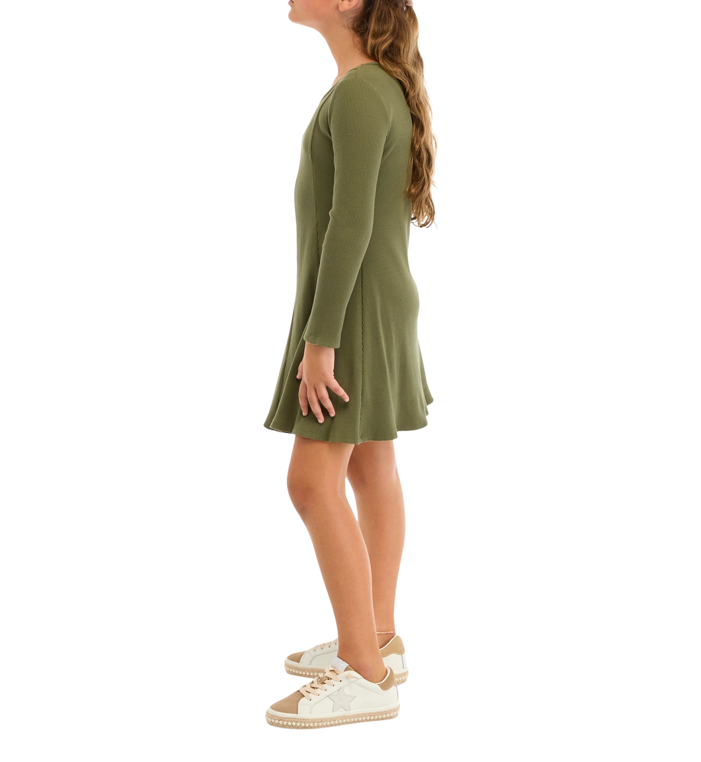 Girls 7-16 Pull On Rib Knit Dress