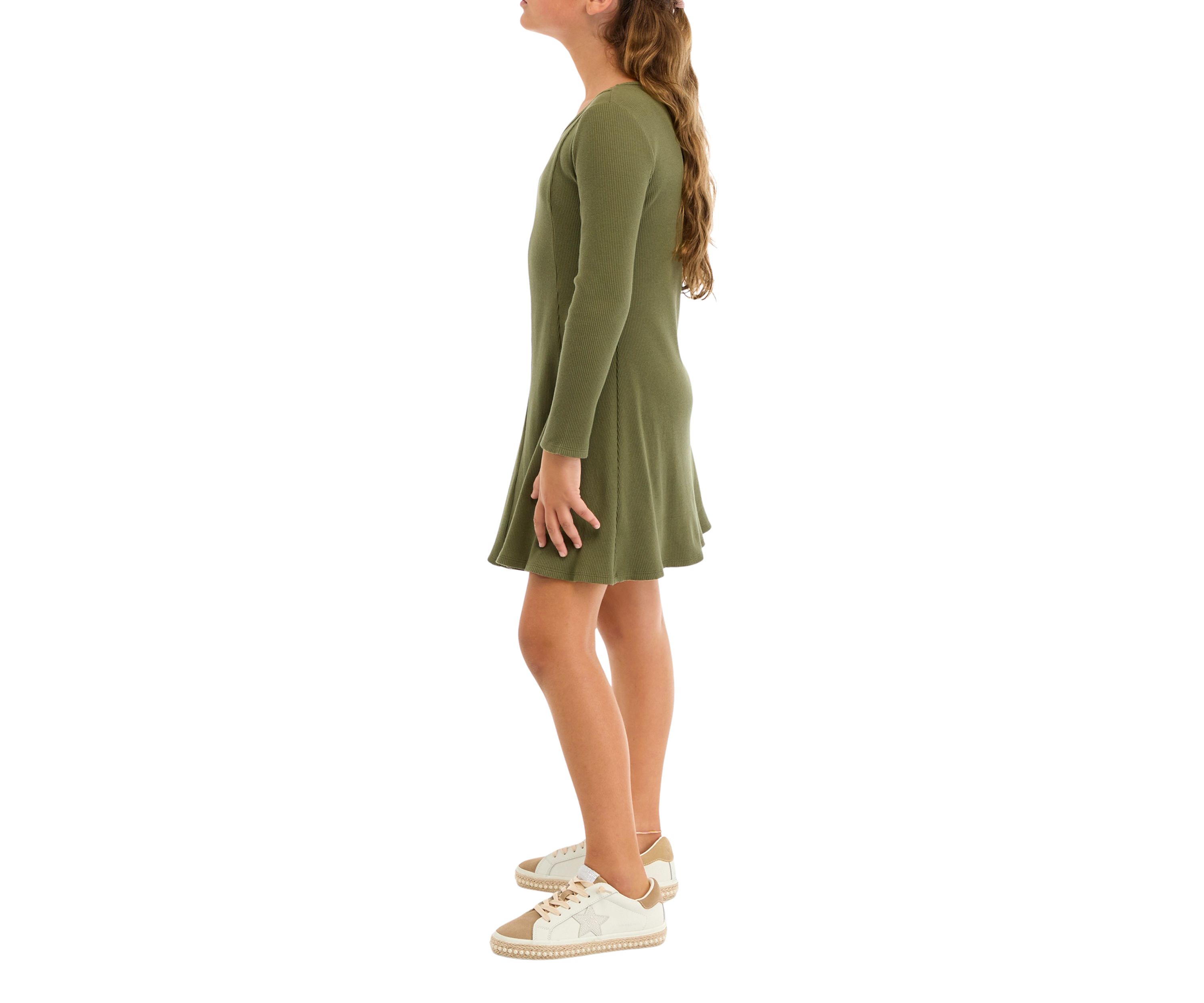 Girls 7-16 Pull On Rib Knit Dress